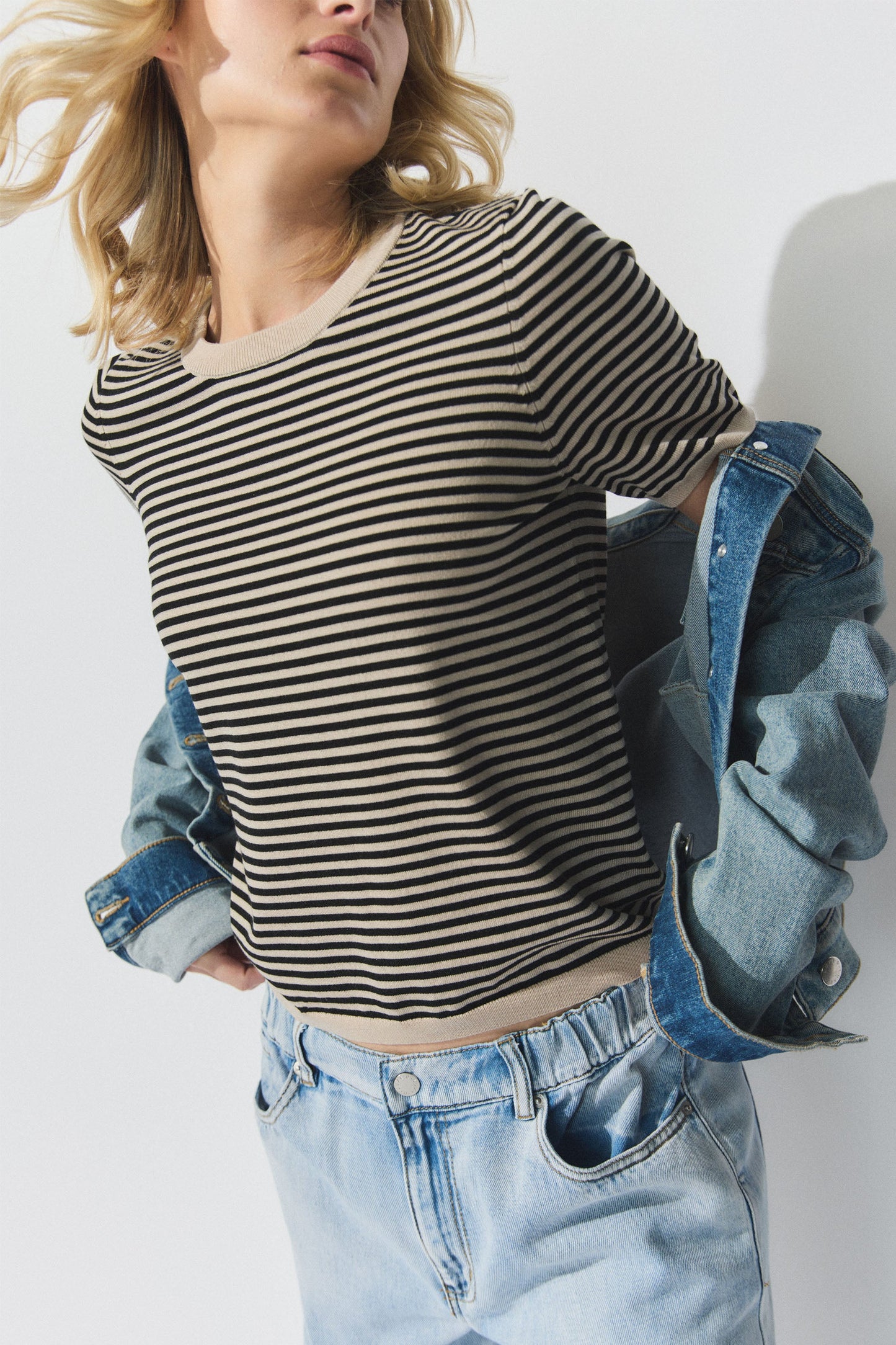 D-Luxe Stripe Knit Tee