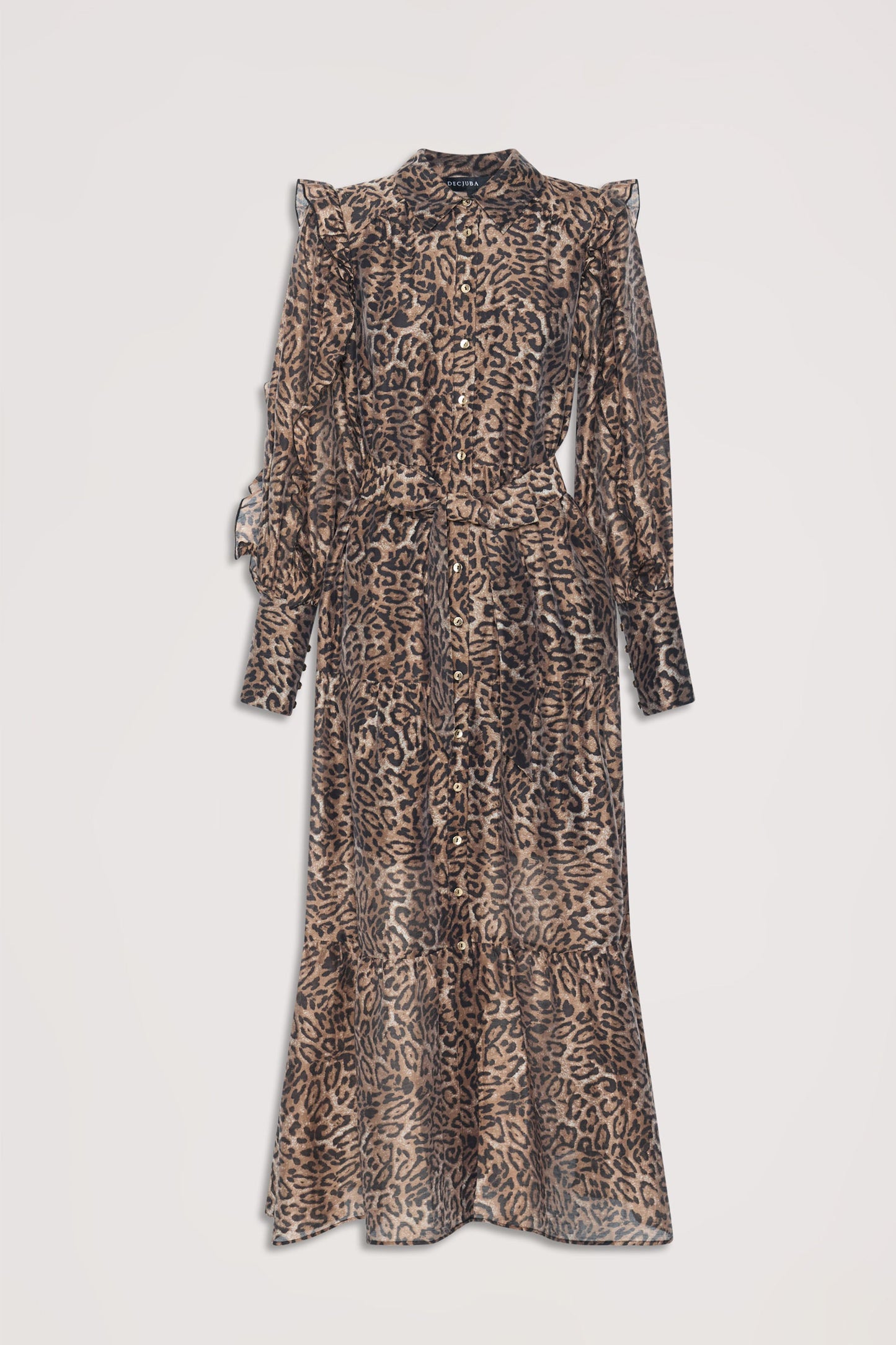 Rina Ruffle Maxi Shirt Dress