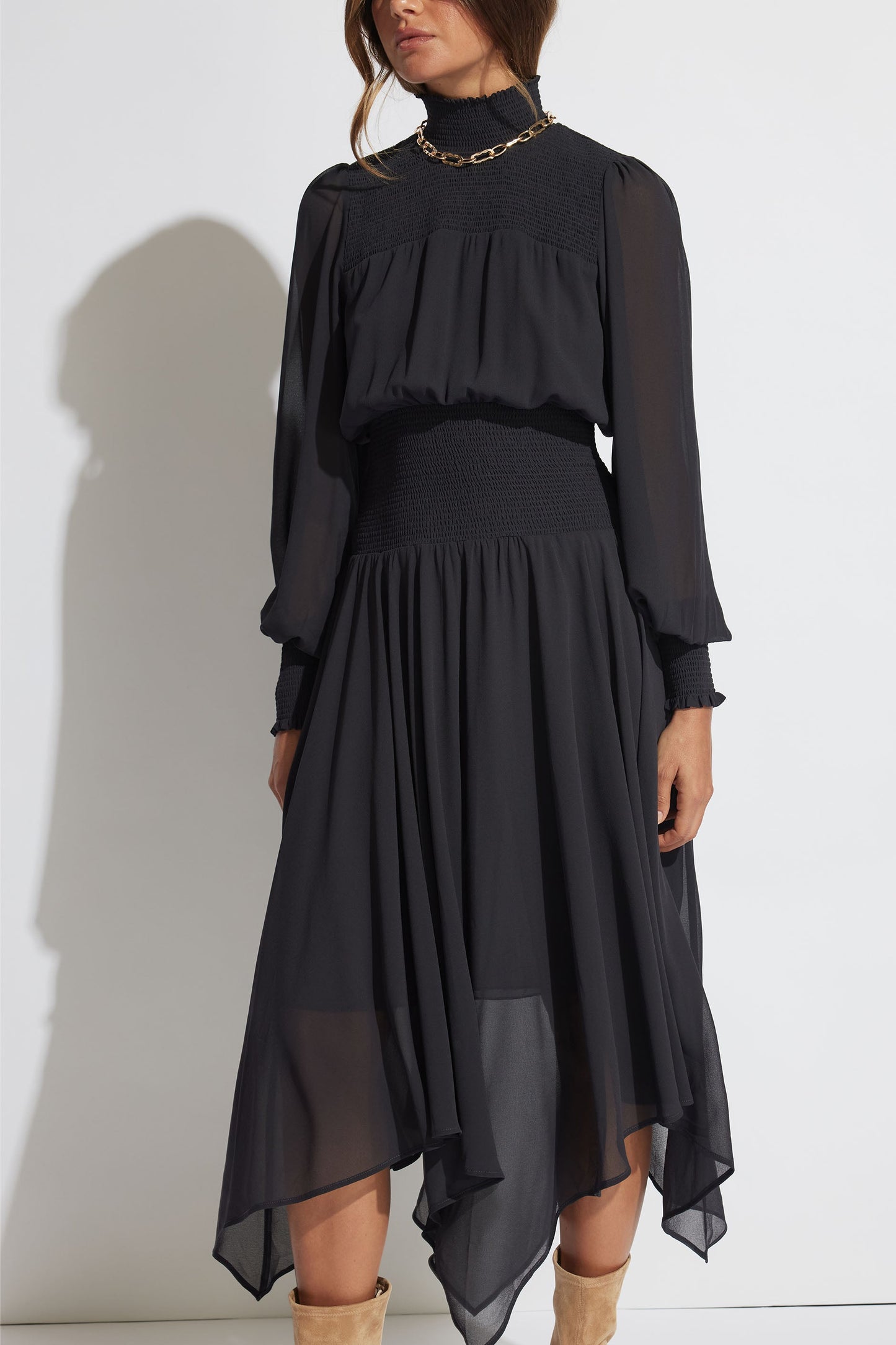 Camilla Shirred Midi Dress
