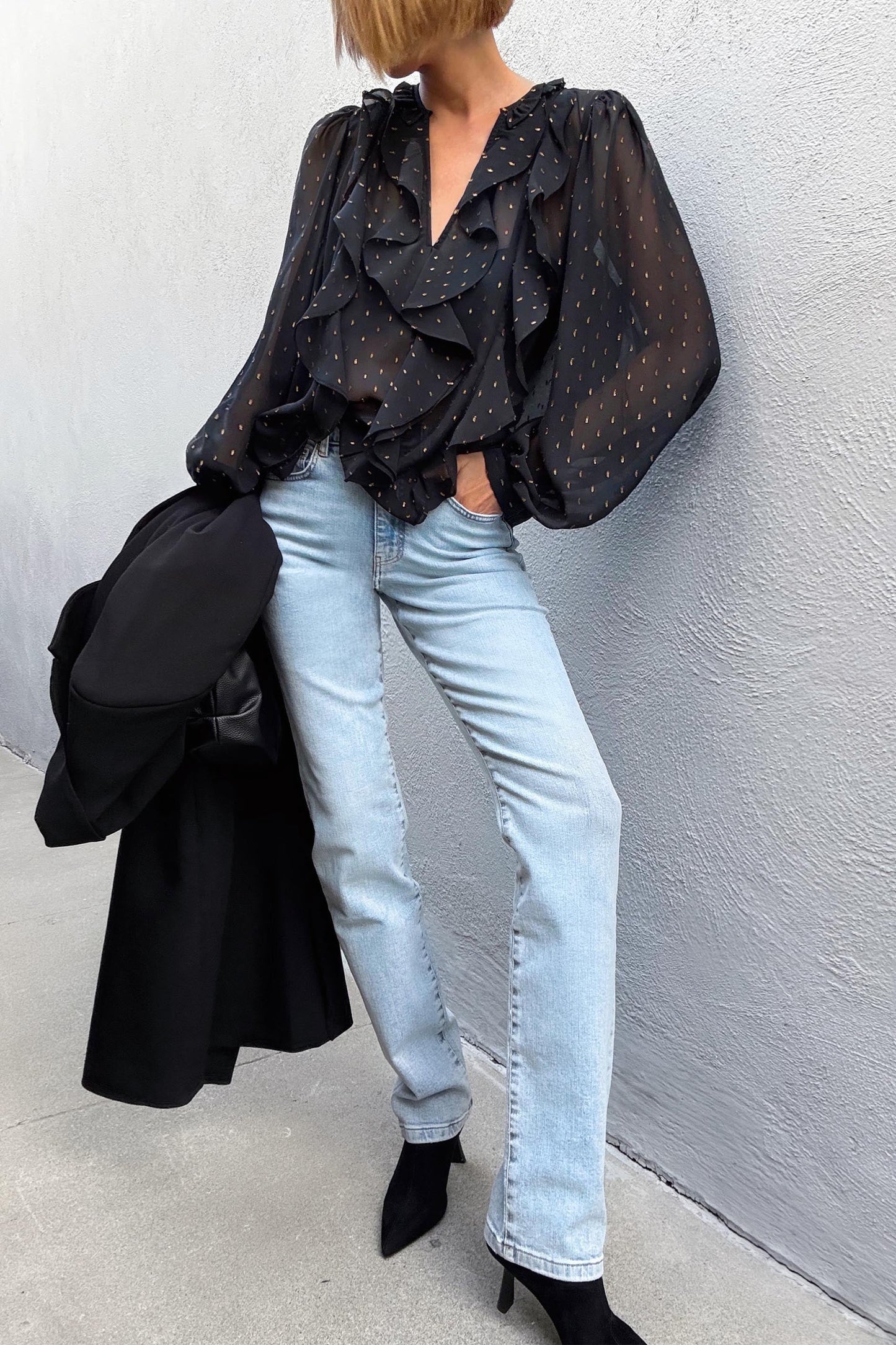 Larissa Dobby Ruffle Blouse