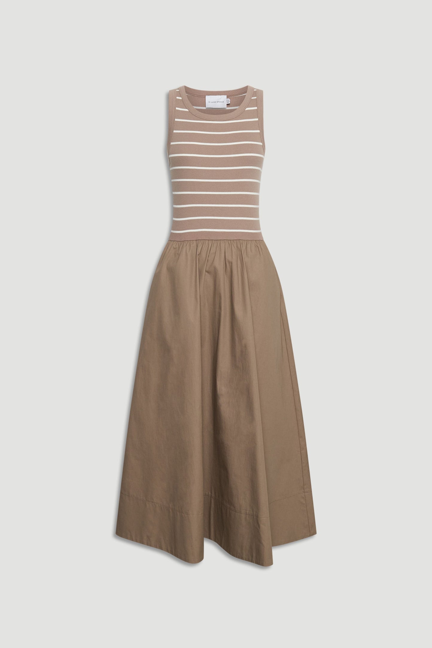 D-Luxe Rib Spliced Midi Dress