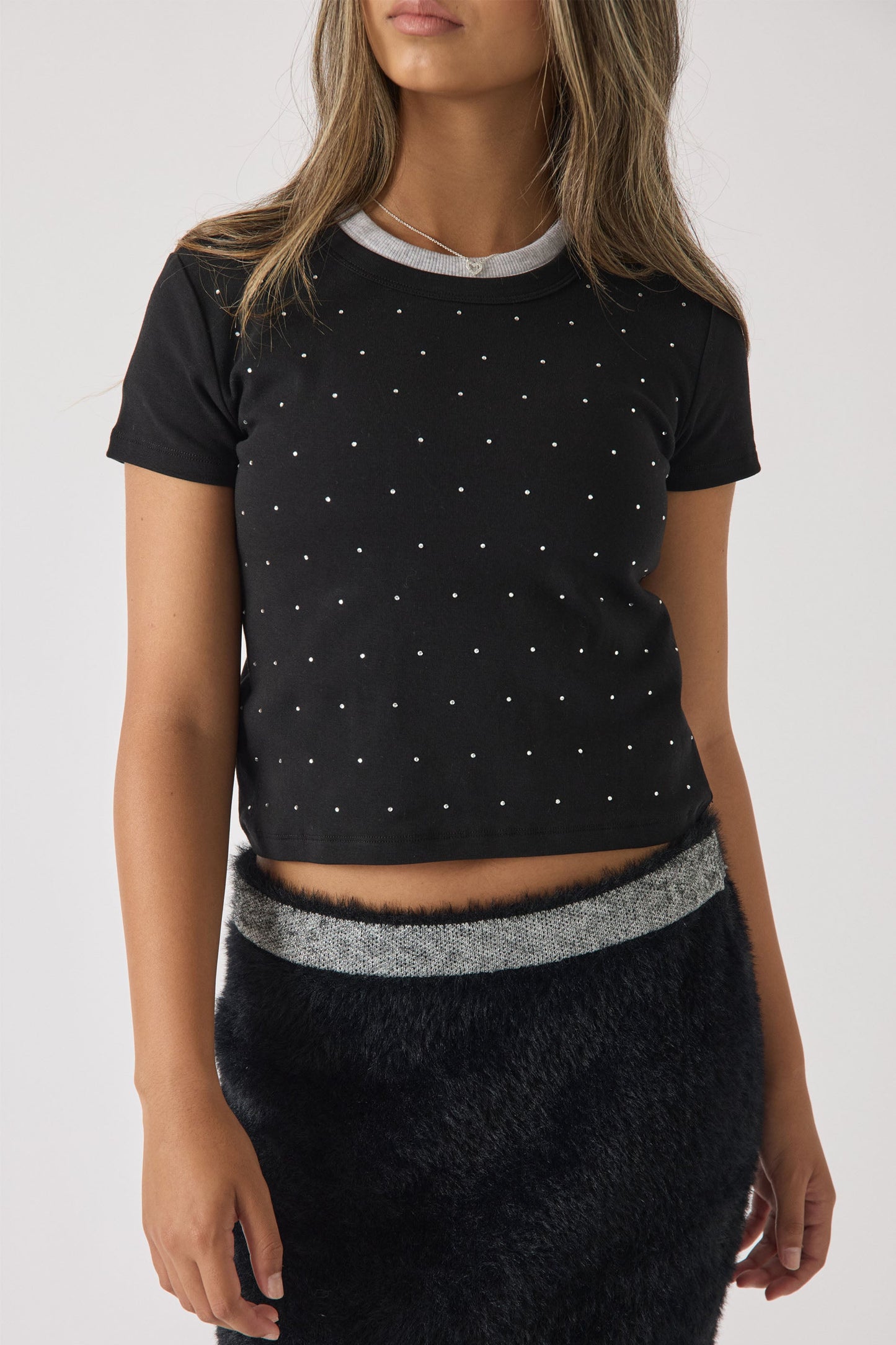 Girls Haylee Crystal Crop Tee
