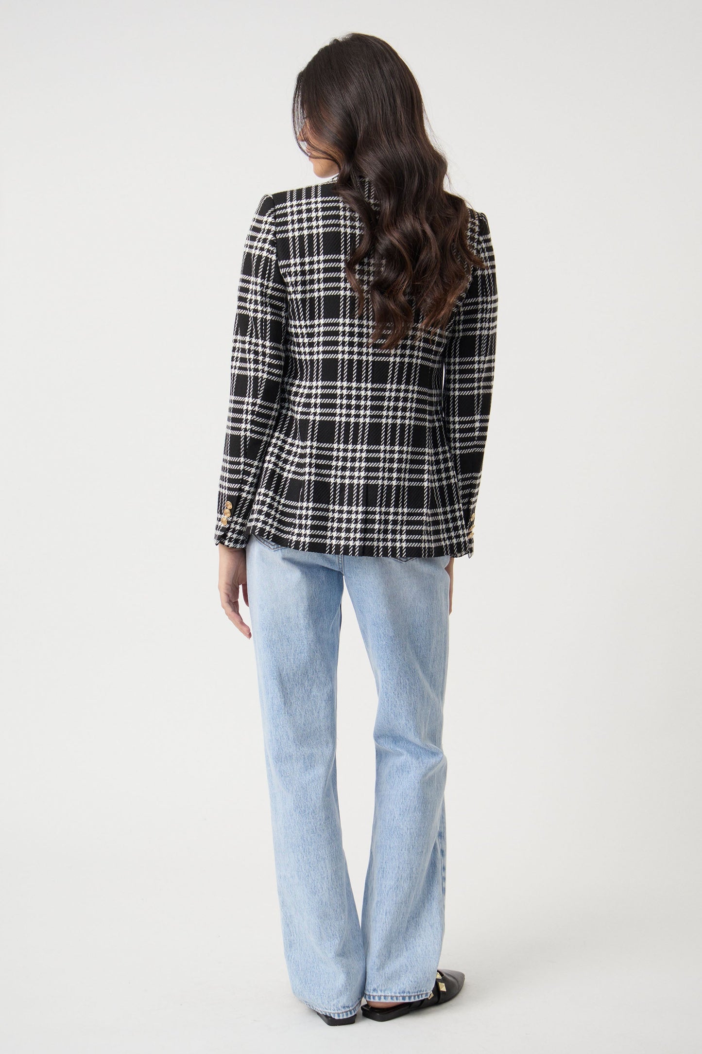 Carly Check Longline Blazer