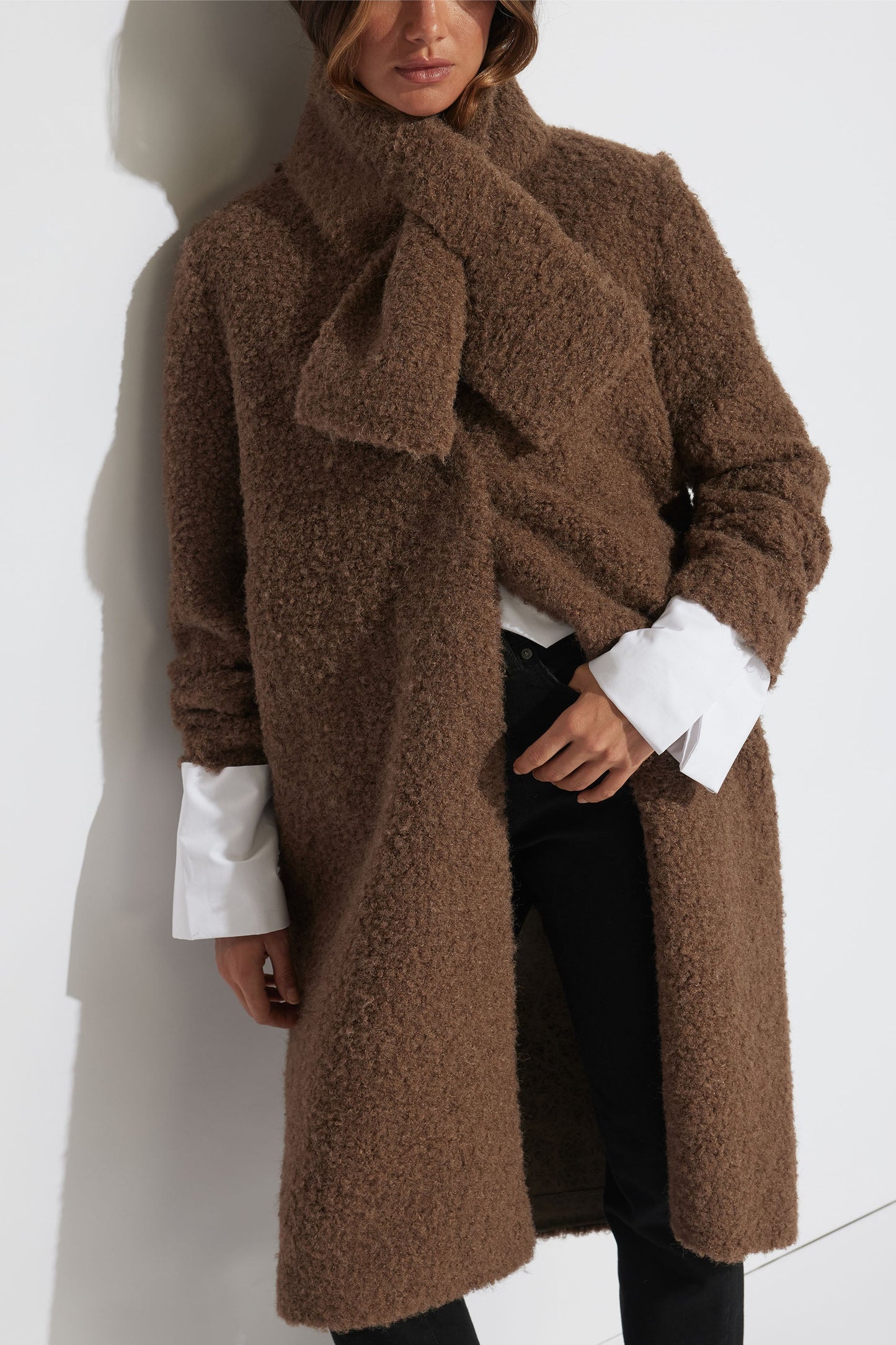 Erika Boucle Scarf Coat