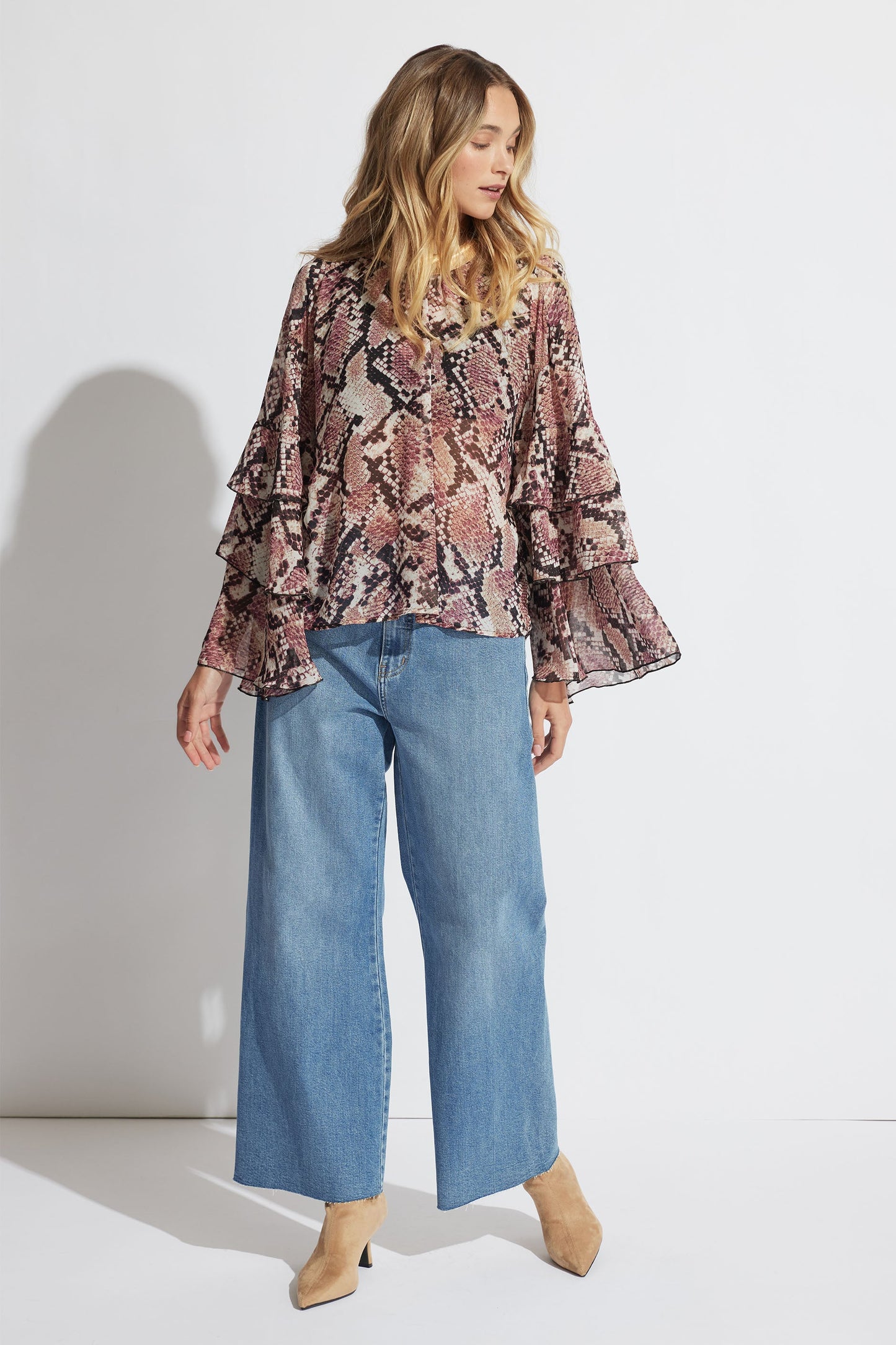 Ayla Ruffle Sleeve Blouse