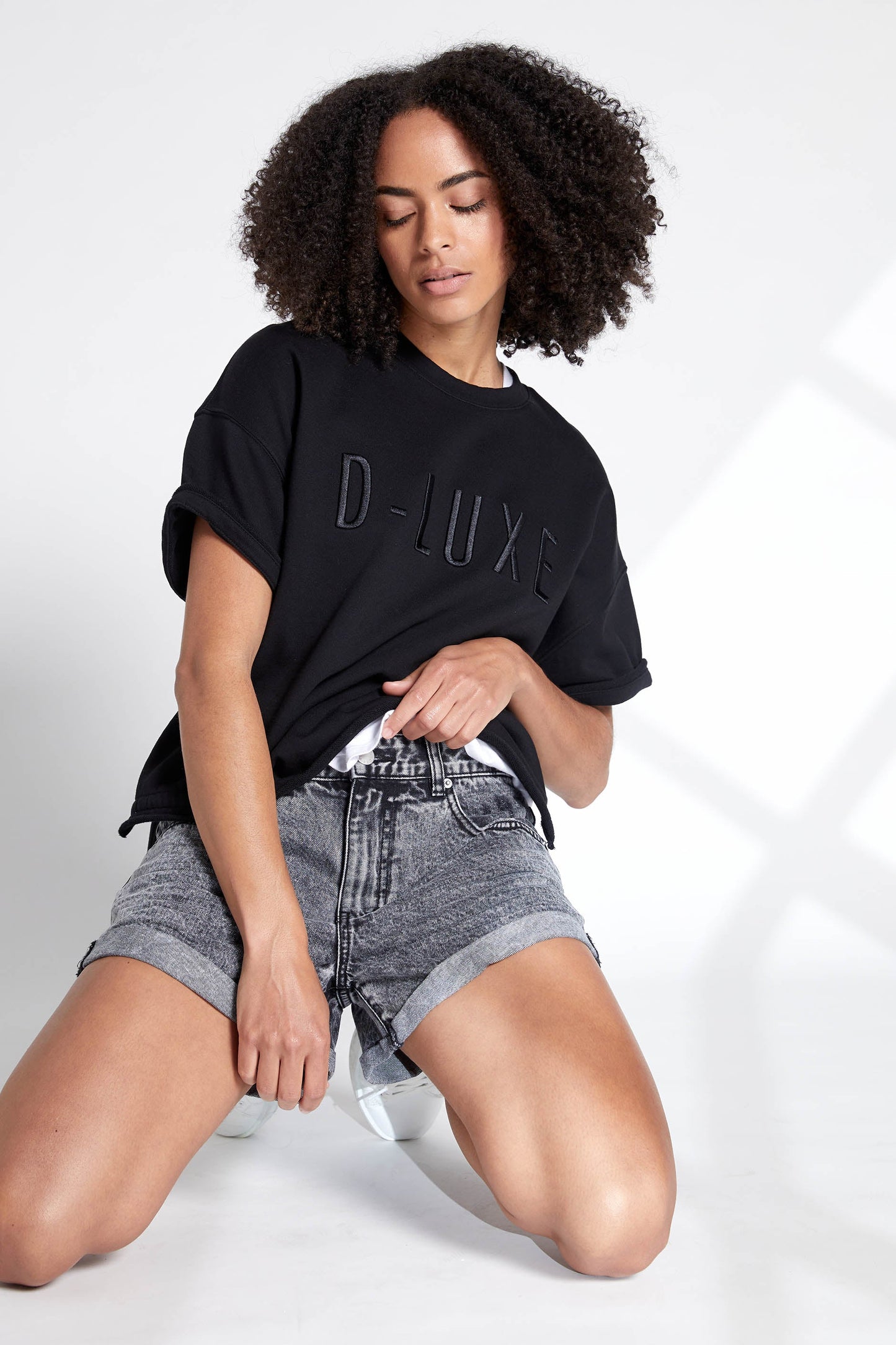 D-Luxe Denim Roll Cuff Short