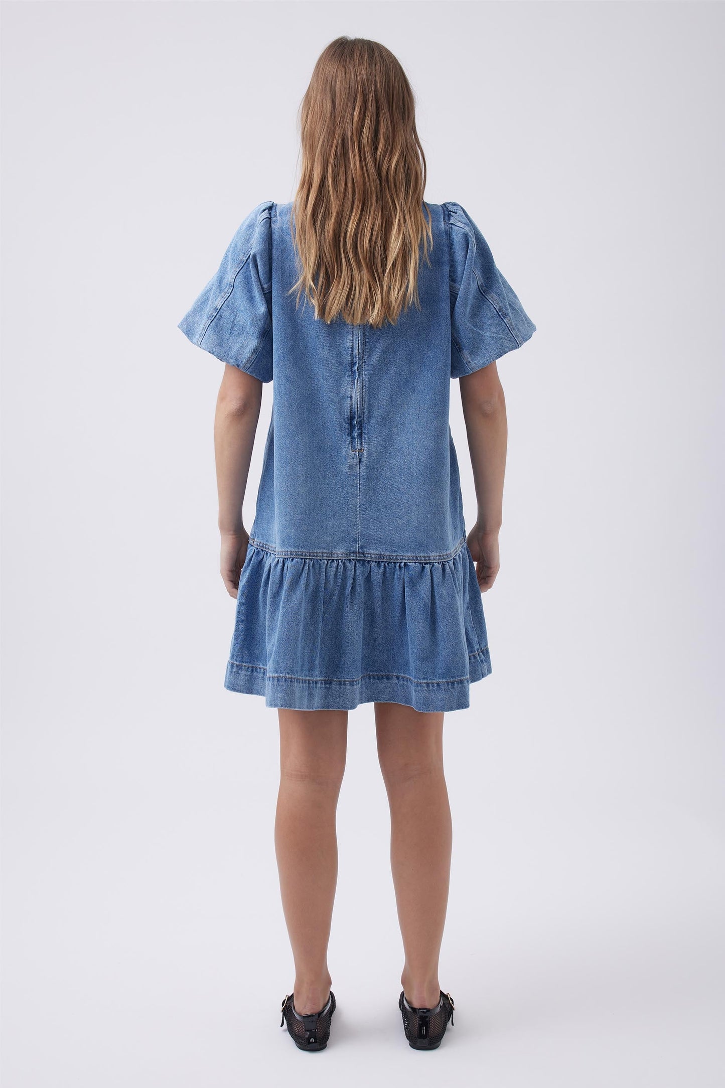 Tori Puff Sleeve Denim Dress