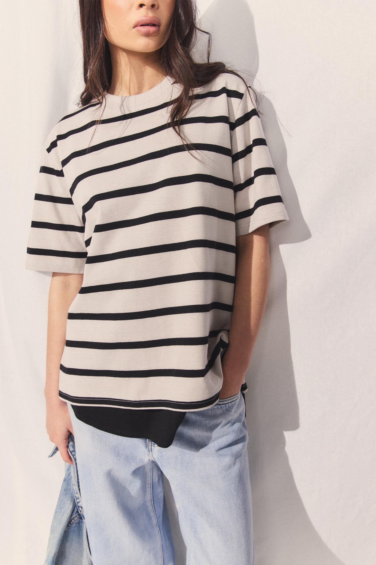 D-Luxe Stripe Boxy Tee