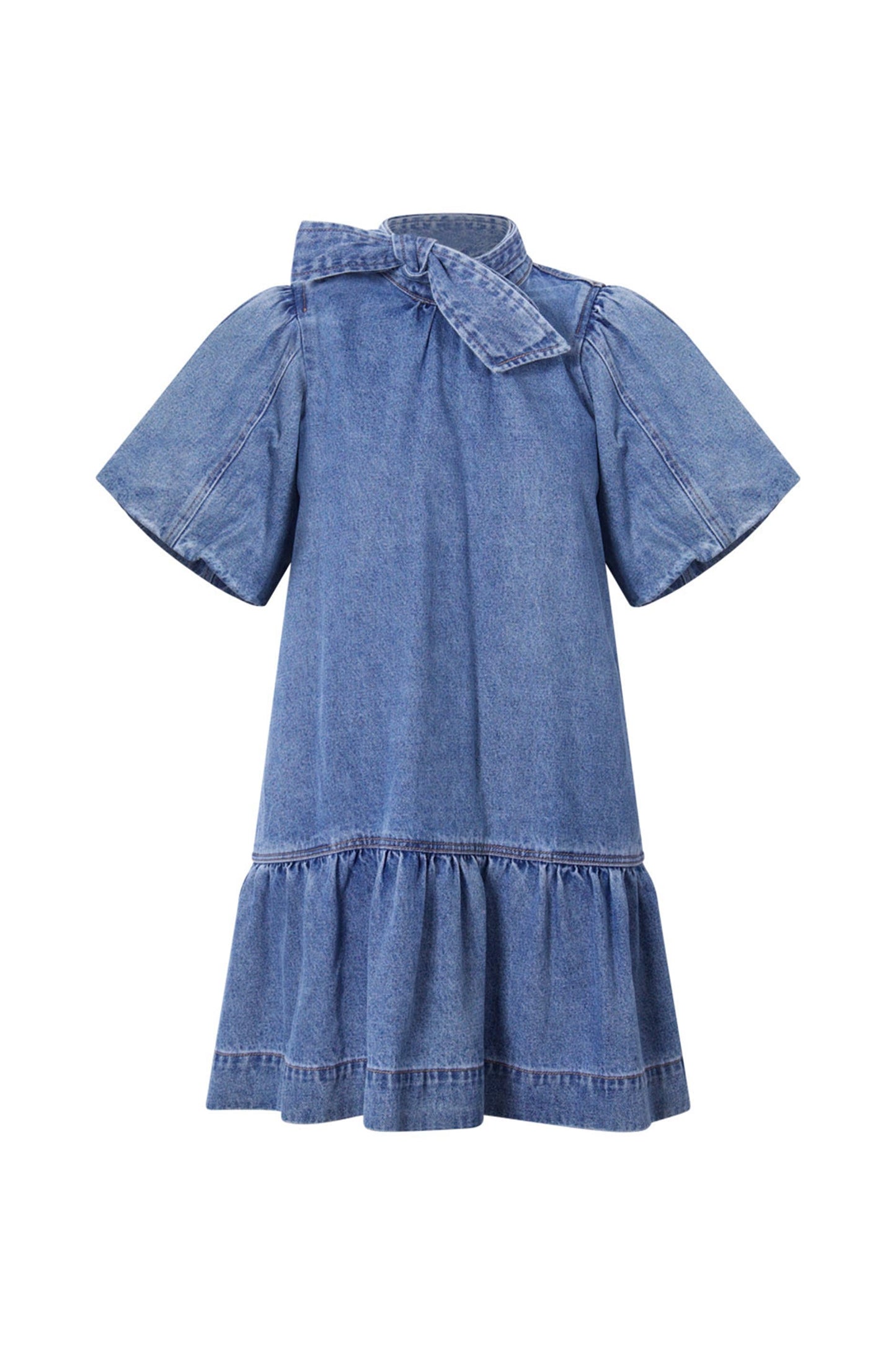 Tori Puff Sleeve Denim Dress