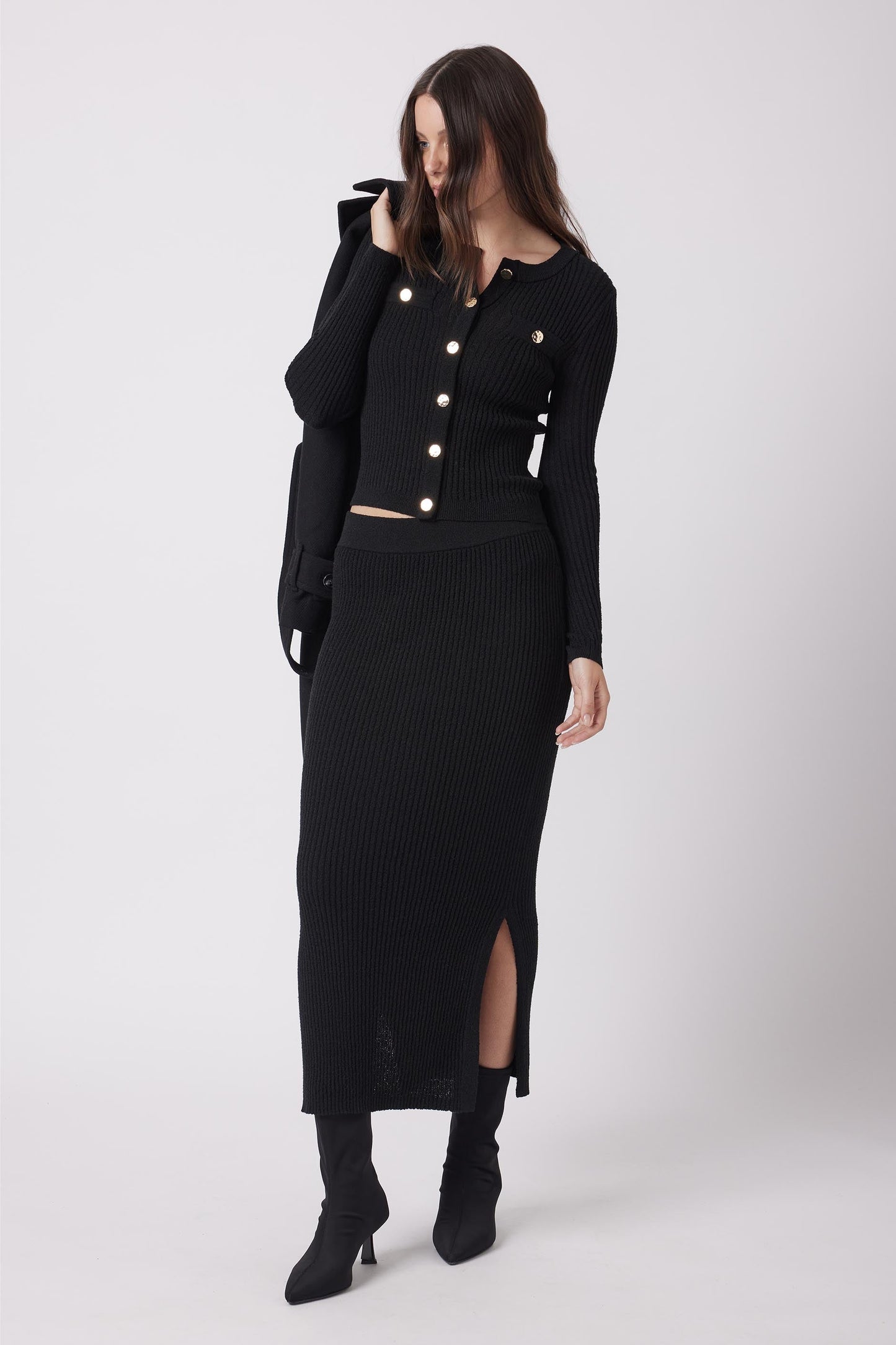 Lacey Textured Knit Skirt
