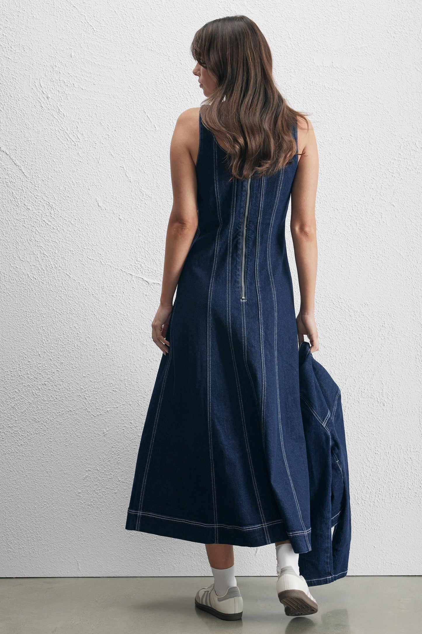 Paisley Denim Midi Dress