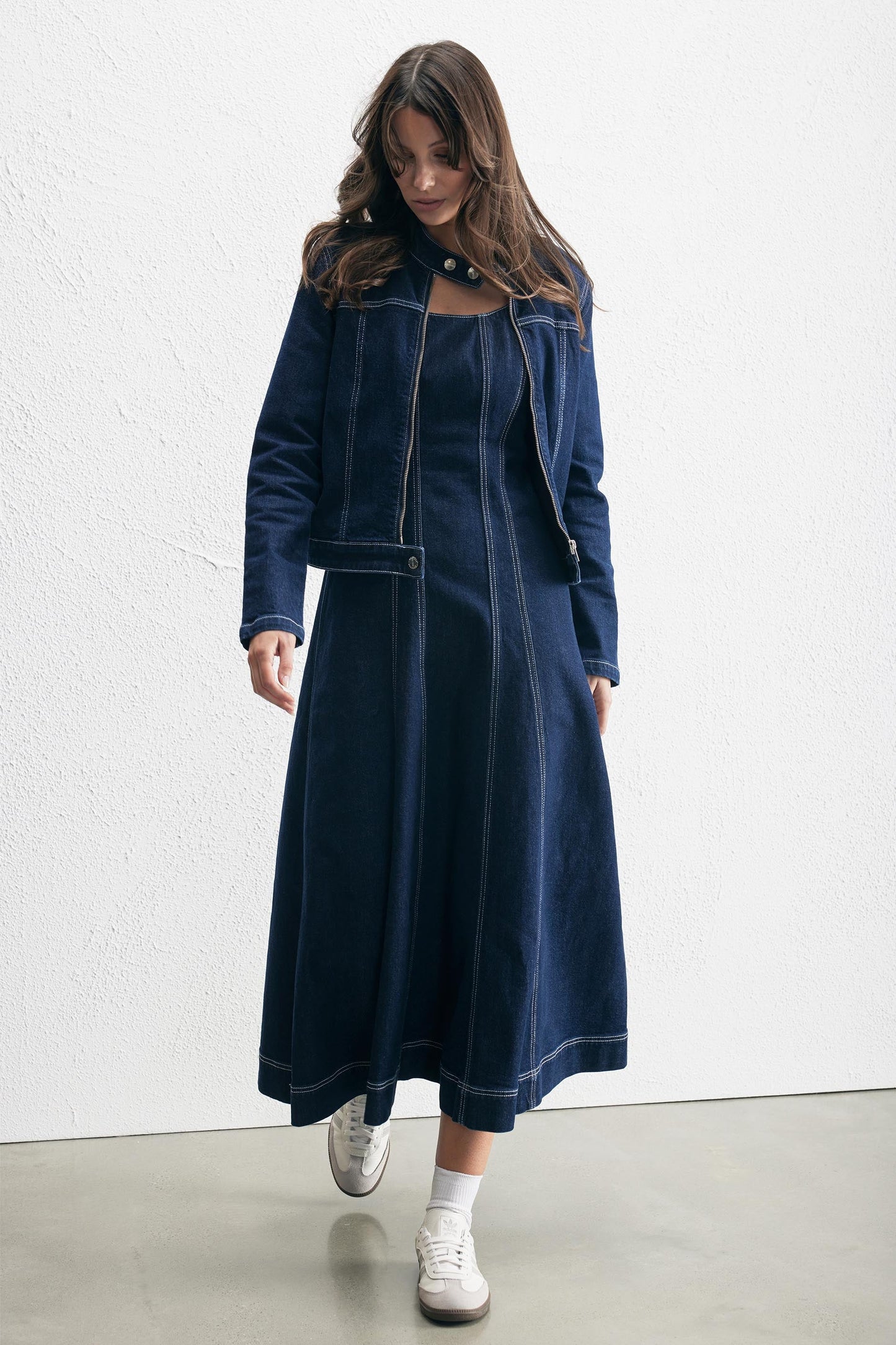 Paisley Denim Midi Dress