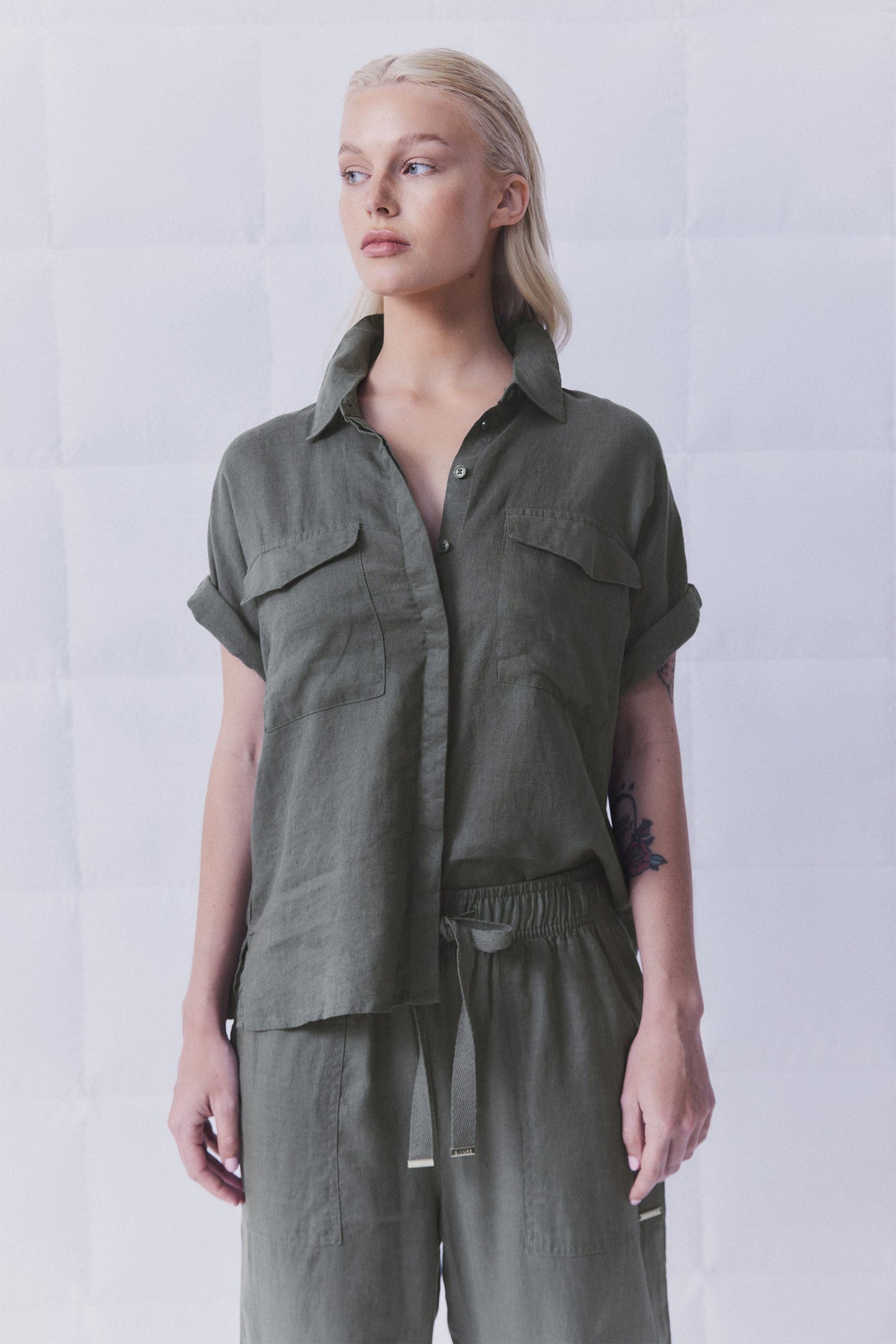 D-Luxe Pocket Linen Shirt