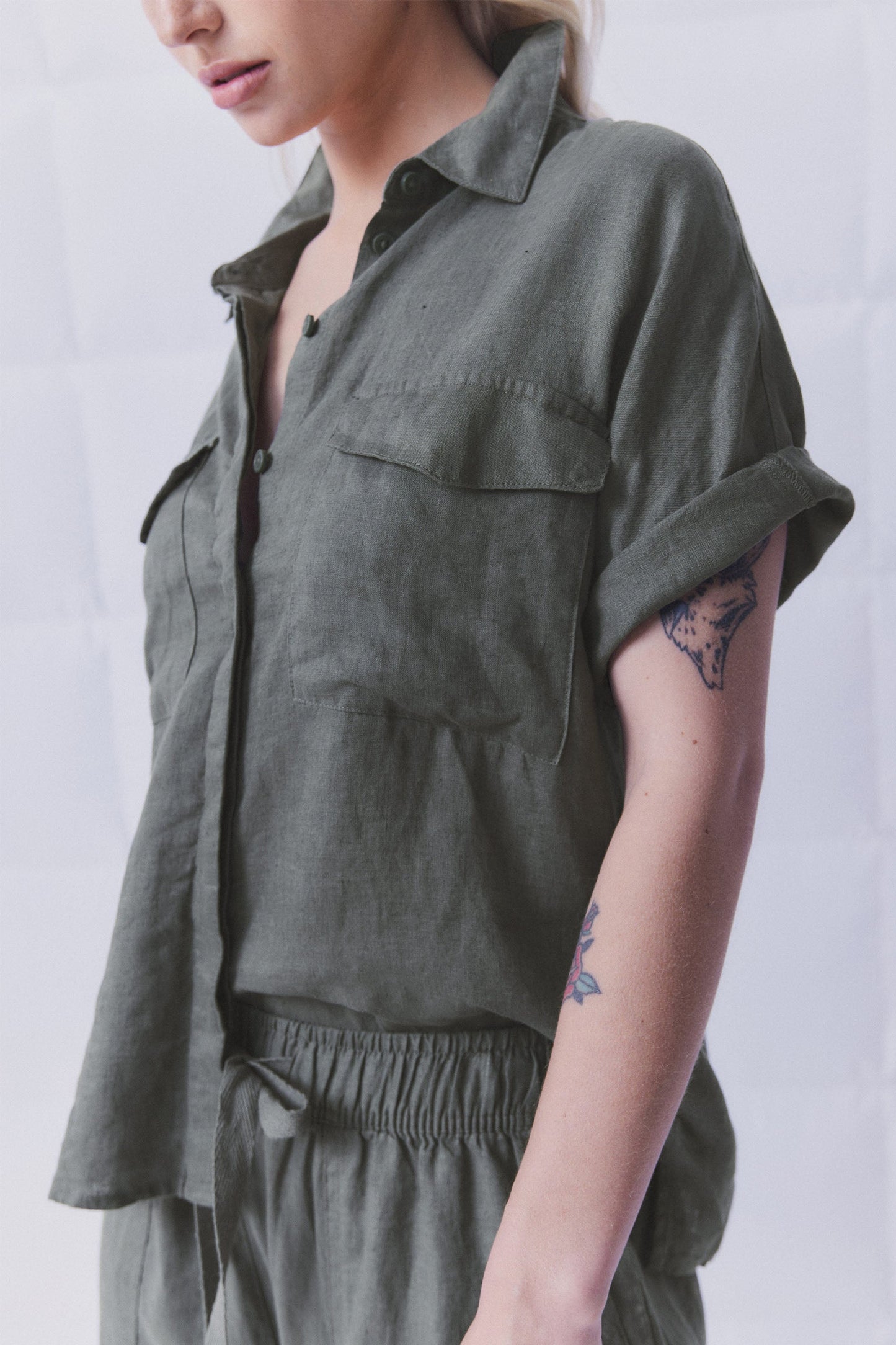 D-Luxe Pocket Linen Shirt