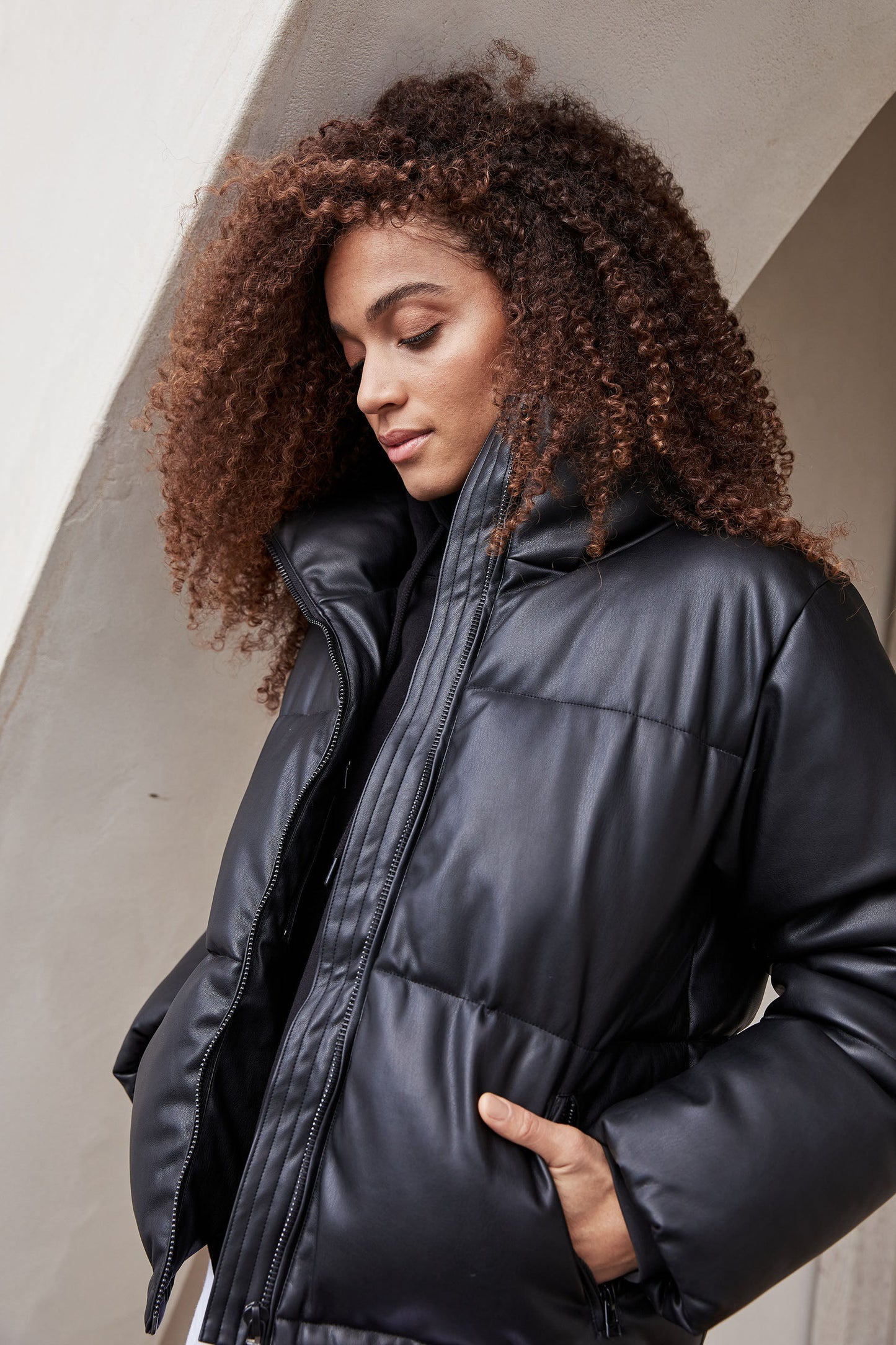 D-Luxe PU Puffer Jacket