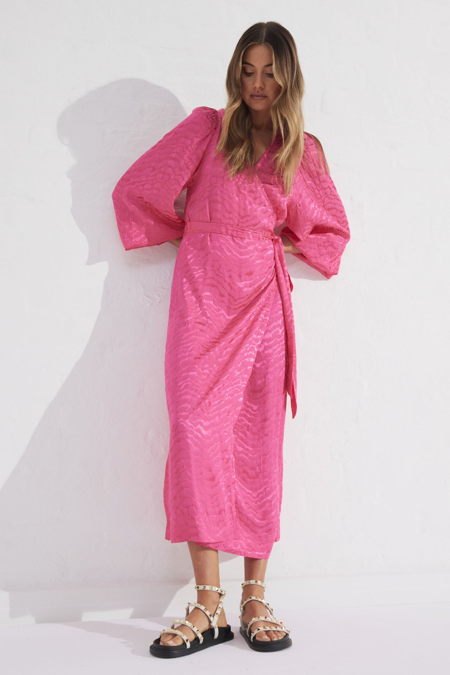 Simona Jacquard Wrap Dress