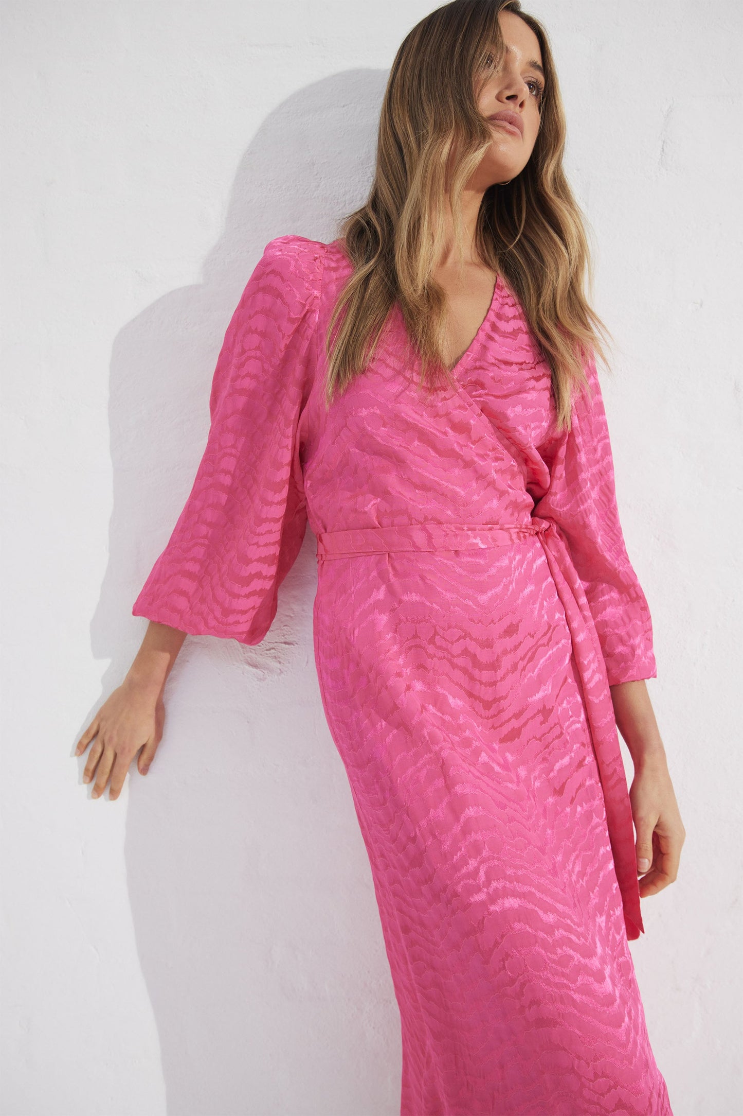 Simona Jacquard Wrap Dress