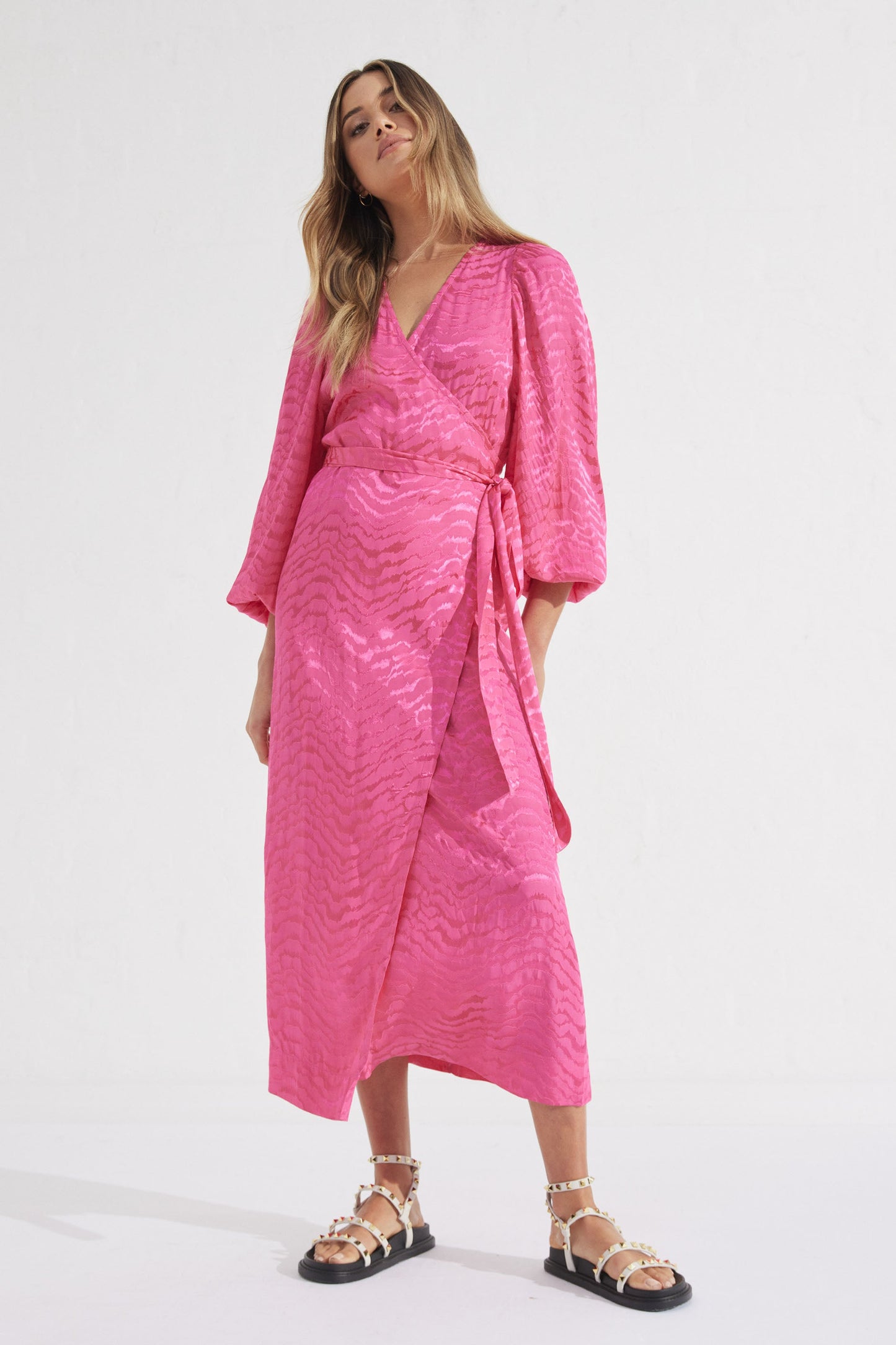 Simona Jacquard Wrap Dress