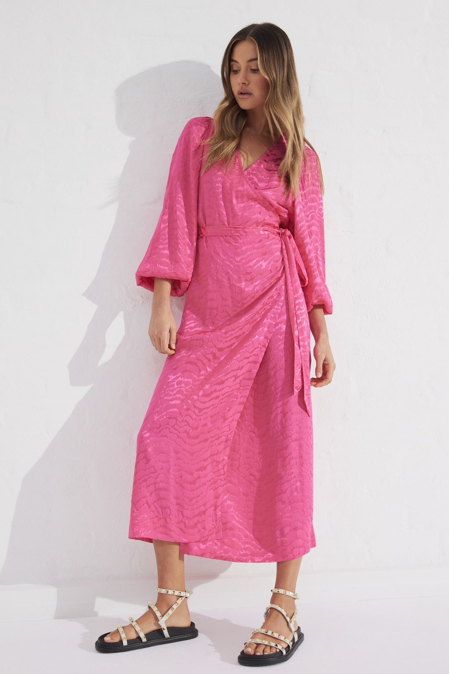 Simona Jacquard Wrap Dress