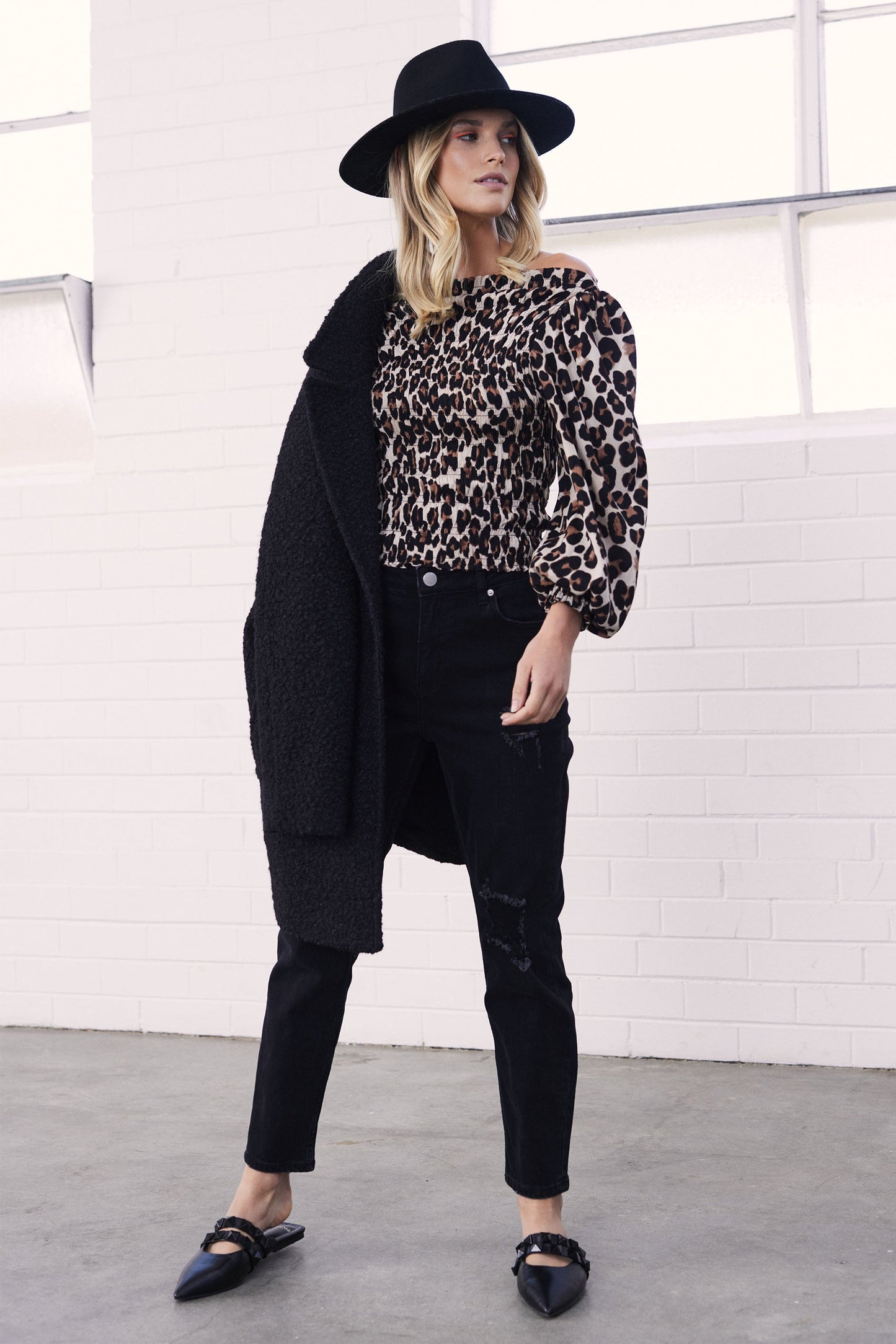 Raven Shirred Top
