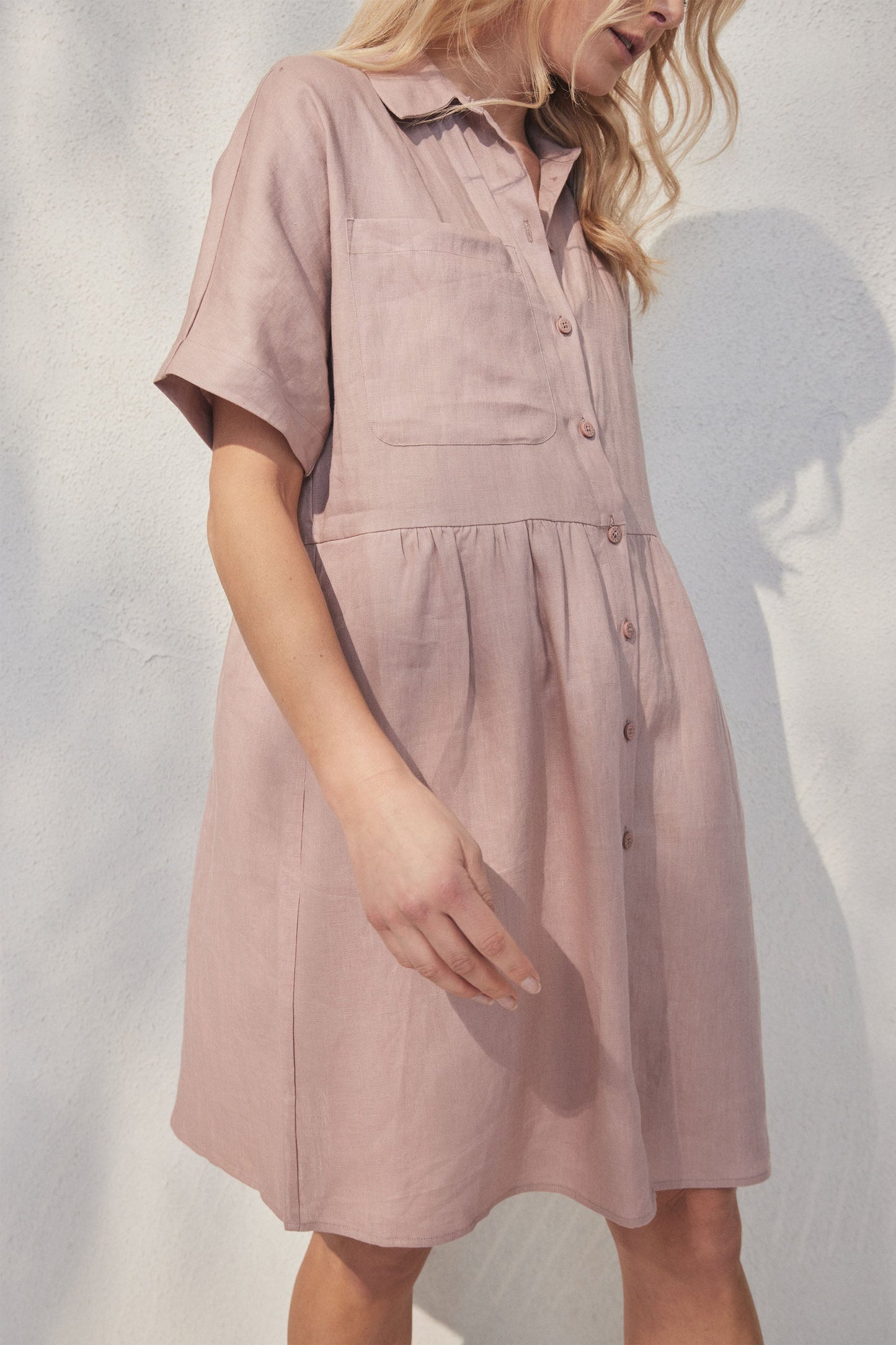 D-Luxe Linen Boxy Shirt Dress