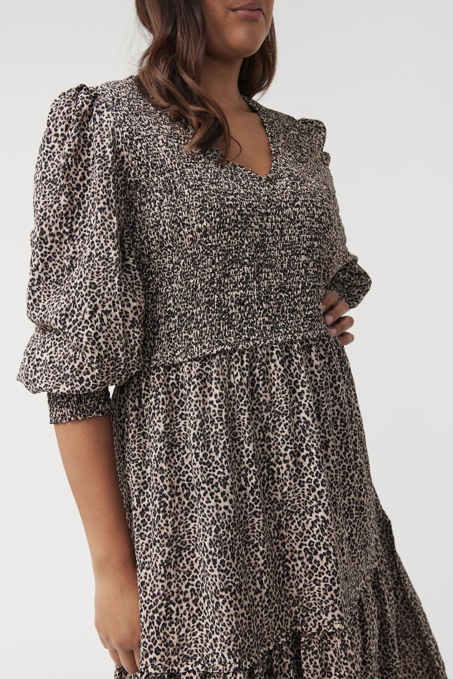 Maeve Shirred Midi Dress