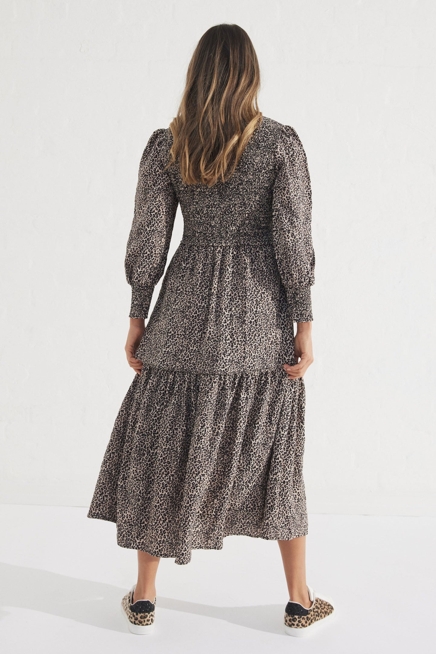 Maeve Shirred Midi Dress