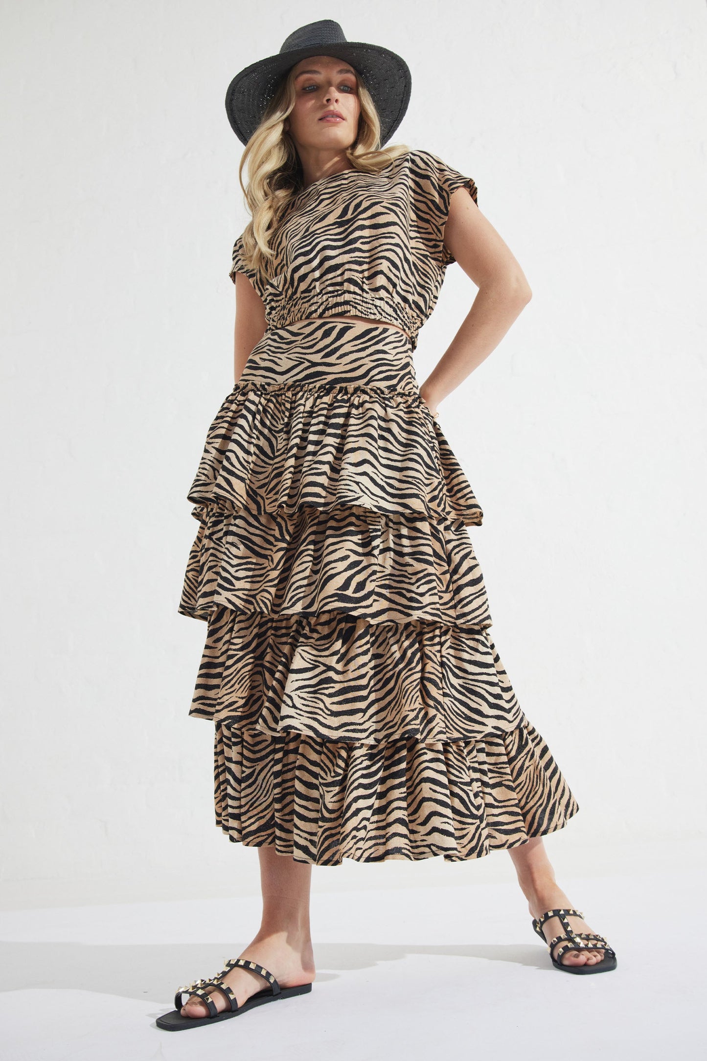 Monique Linen Blend Midi Skirt