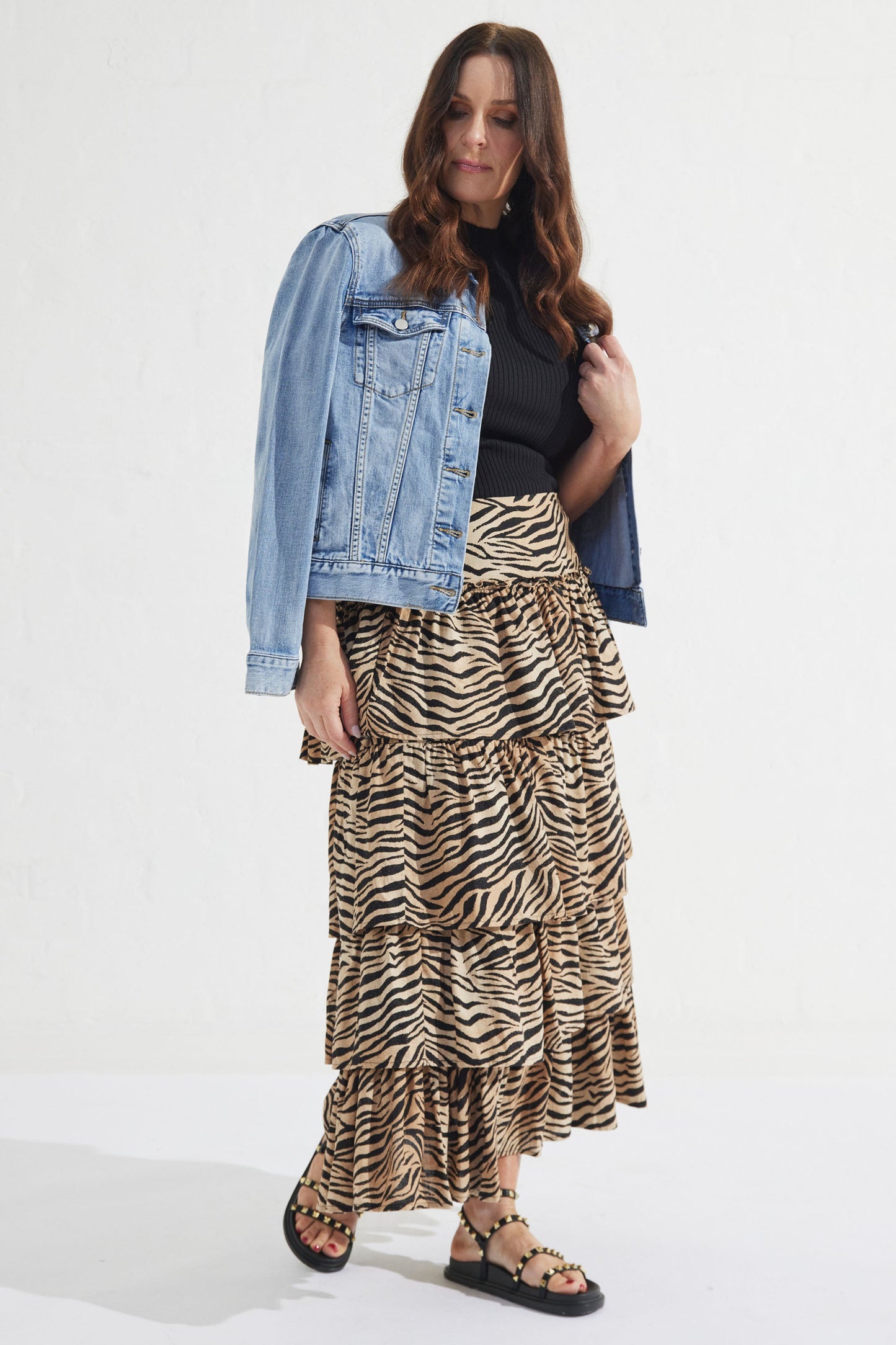 Monique Linen Blend Midi Skirt