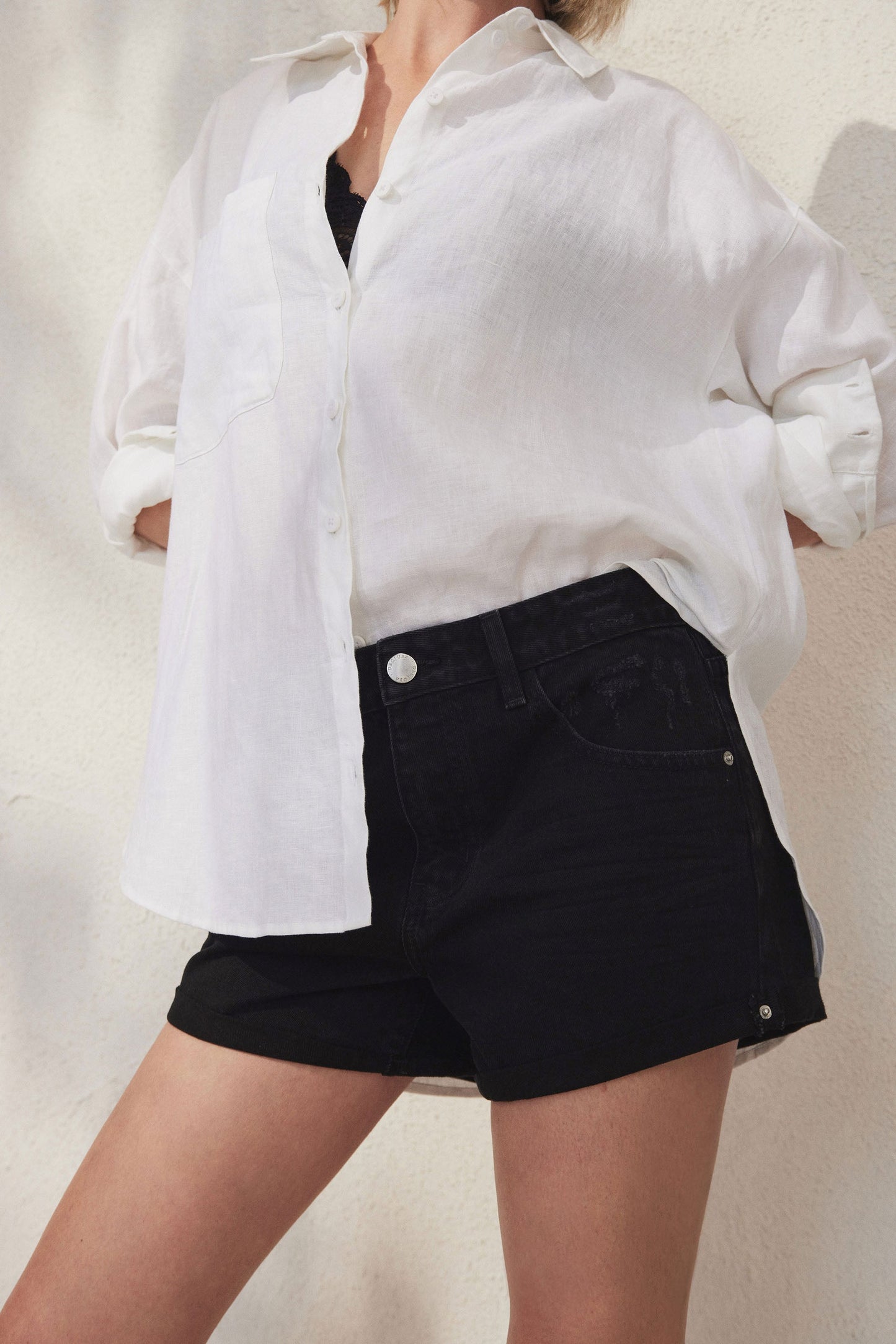D-Luxe Denim Rolled Cuff Short