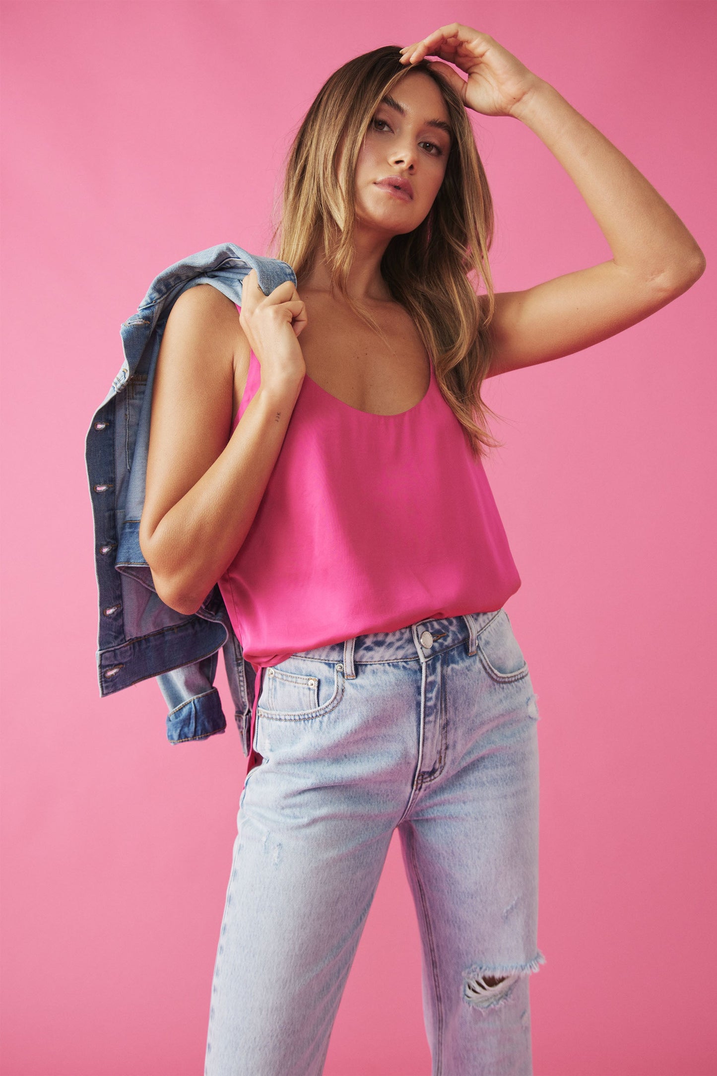 Tess Satin Tunic Top