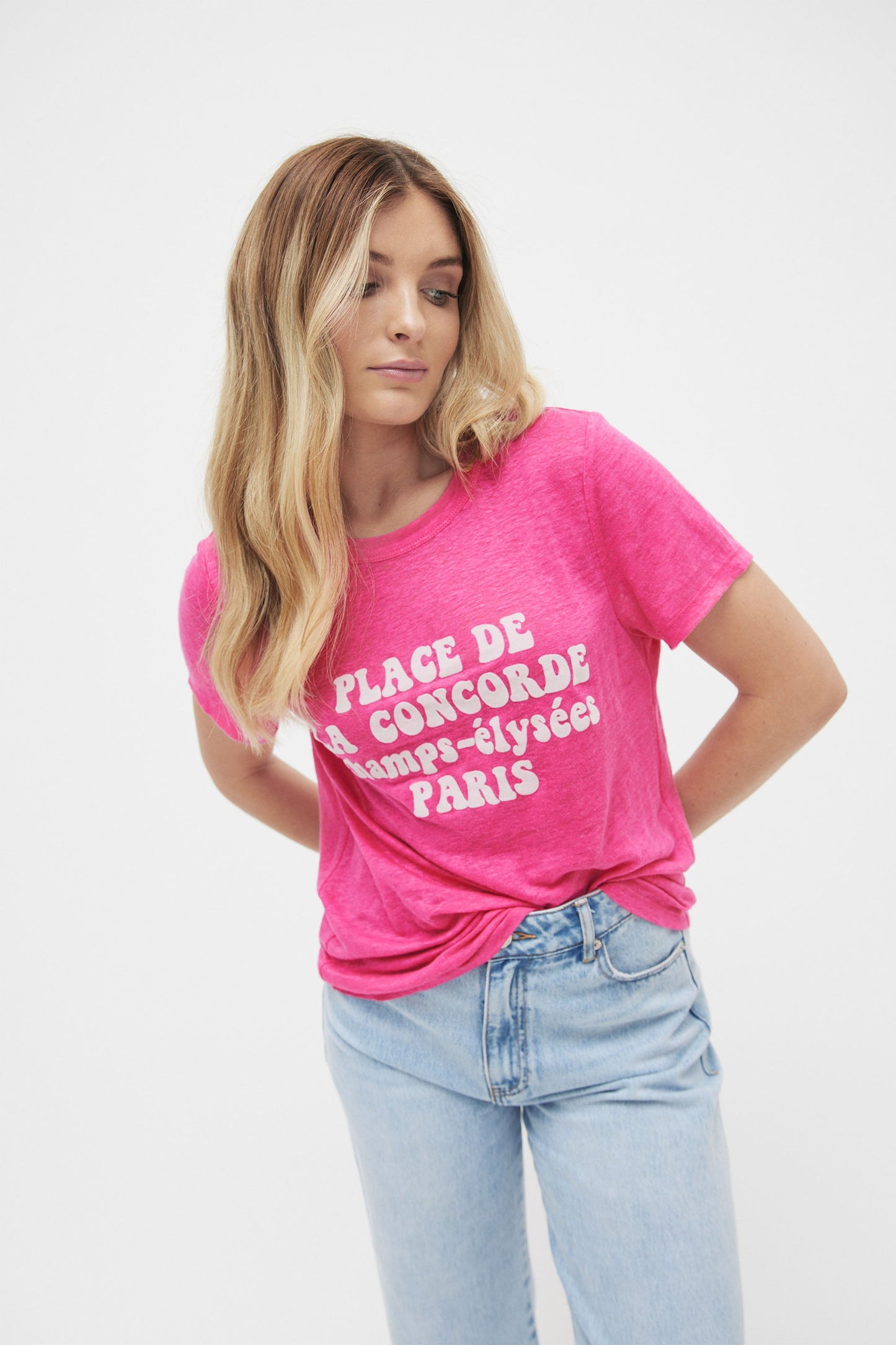 French Flocked Text Tee