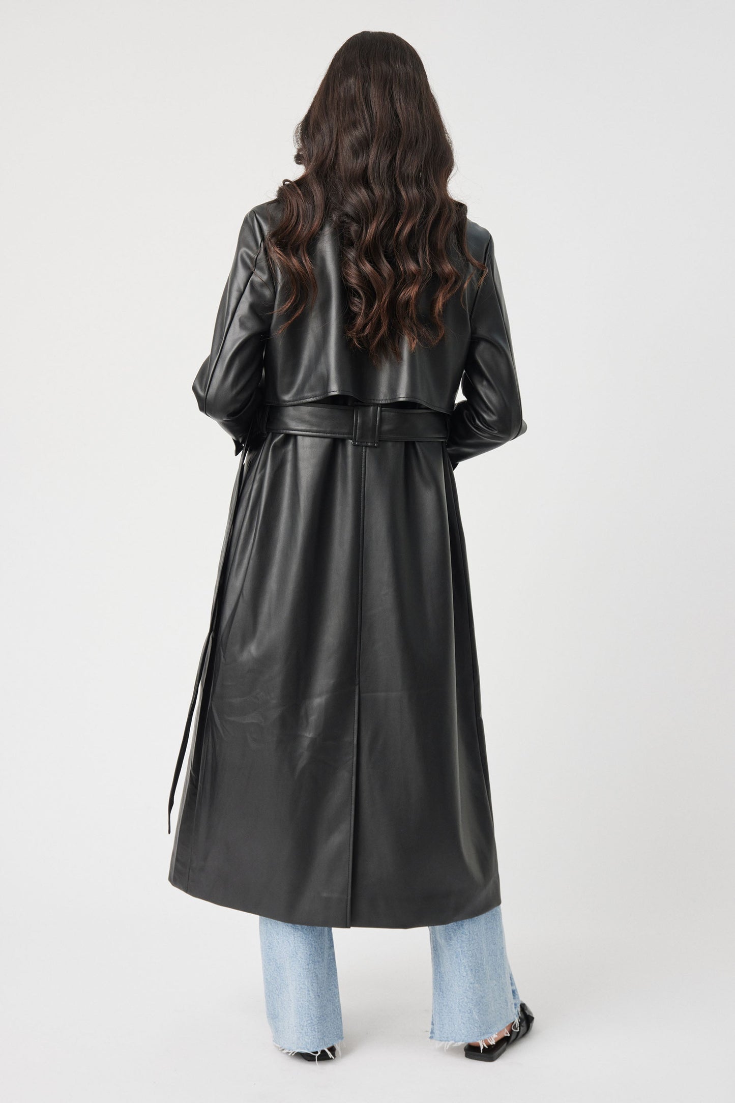 Valentina Leather Look Trench