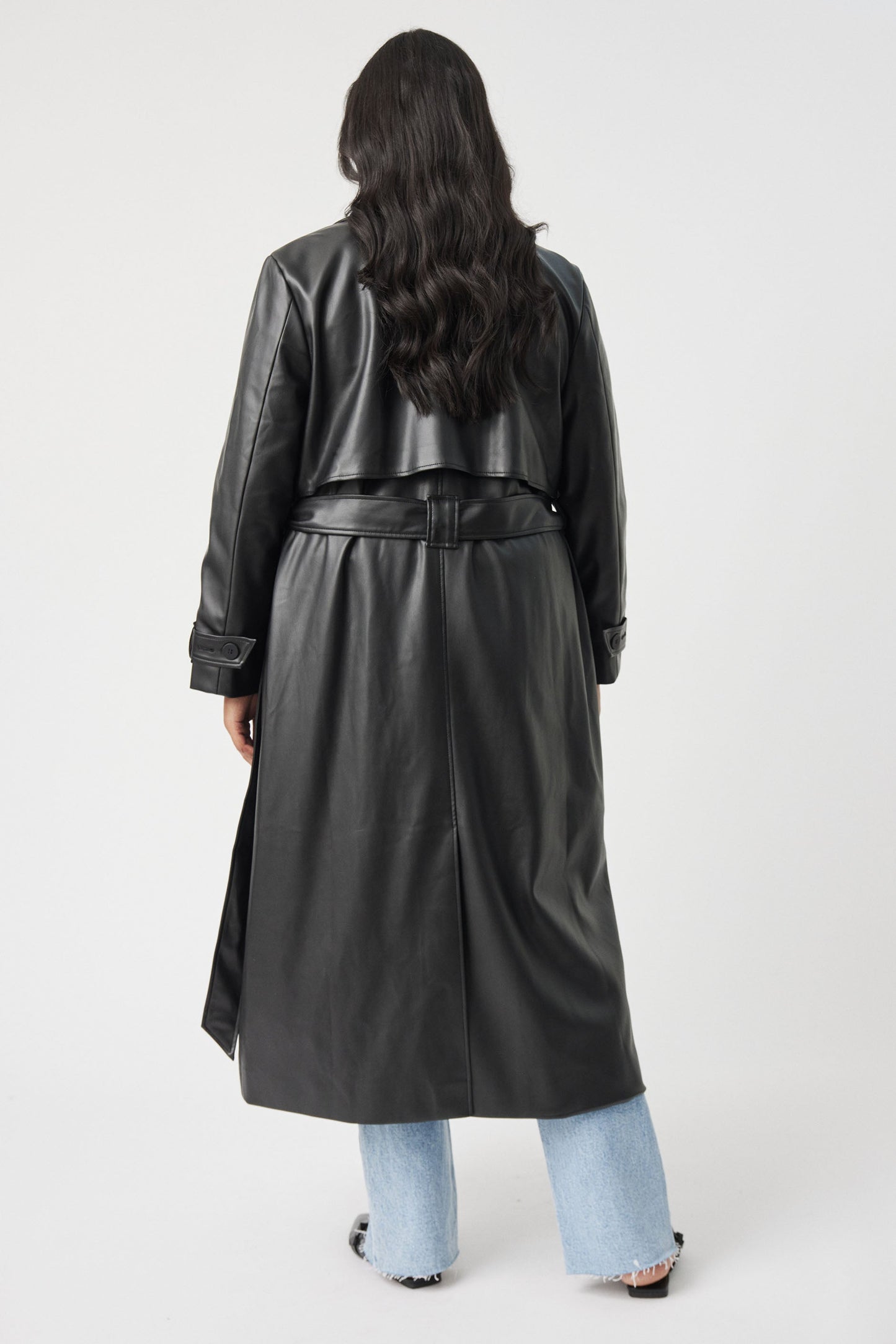 Valentina Leather Look Trench