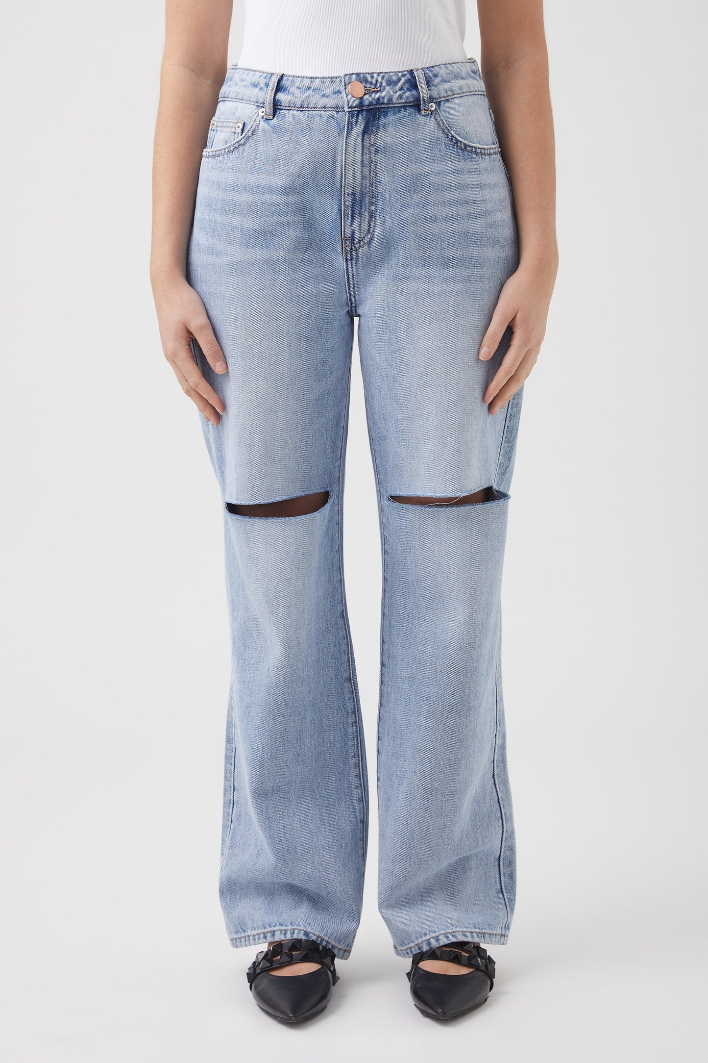 Alana Distressed Wide Leg Jean