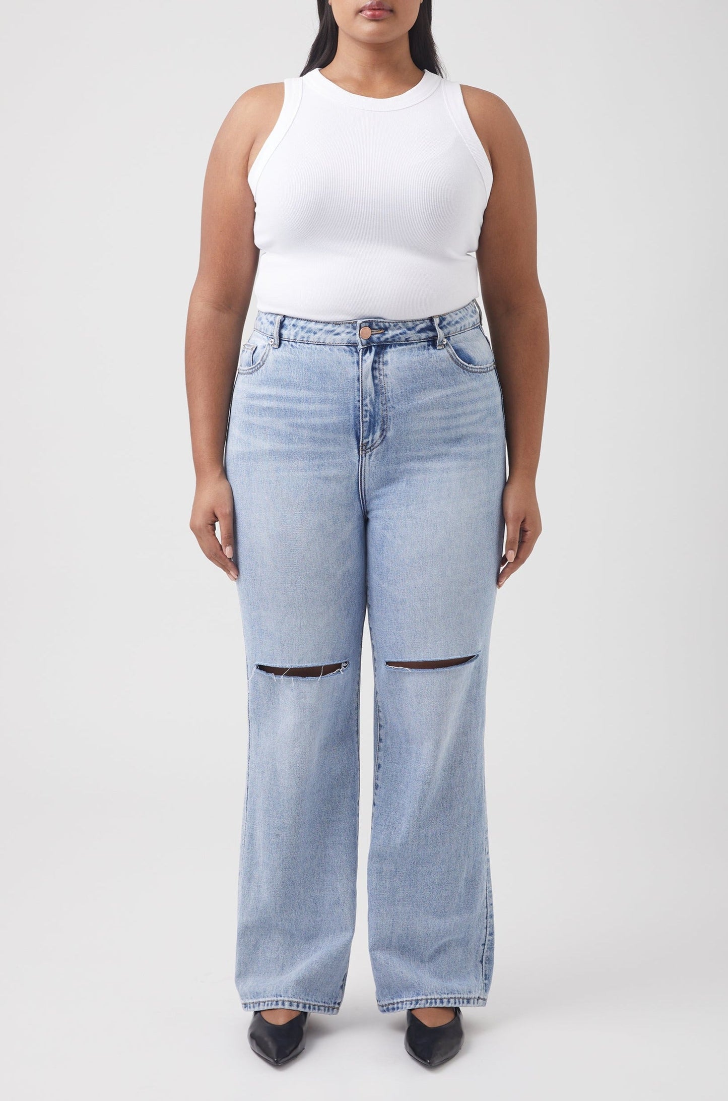 Alana Distressed Wide Leg Jean