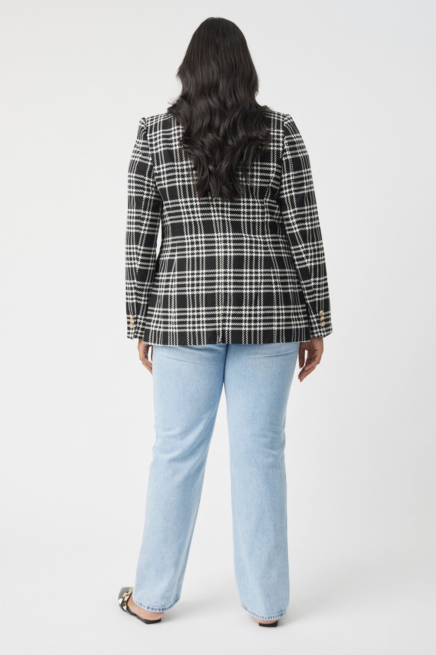 Carly Check Longline Blazer