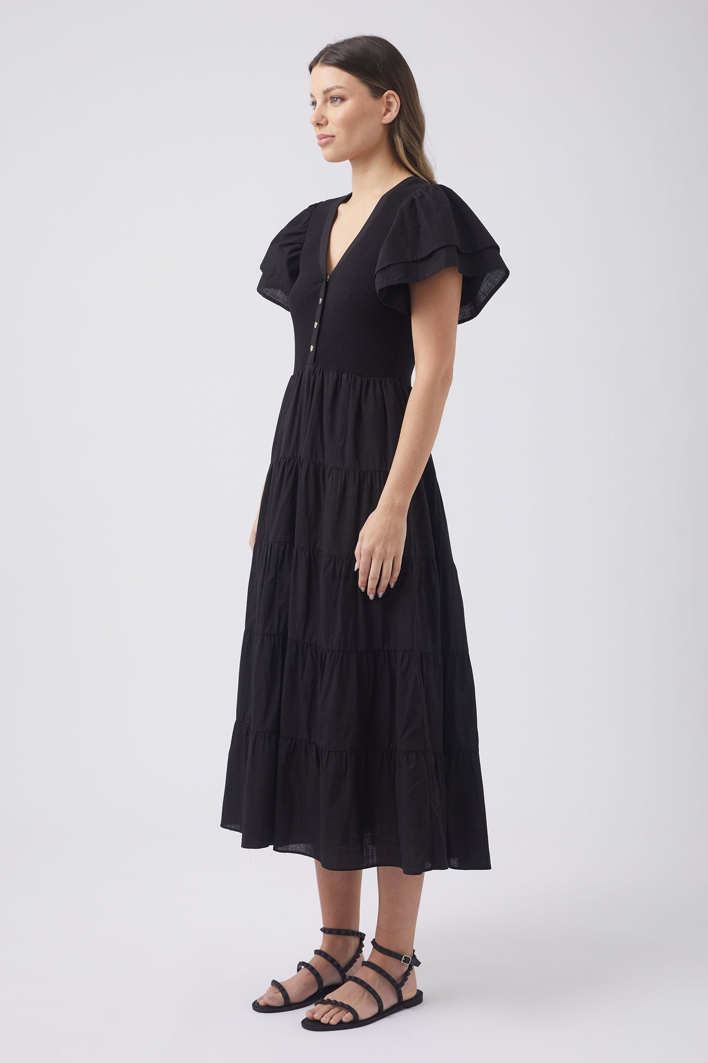 Eva Spliced Midi Dress