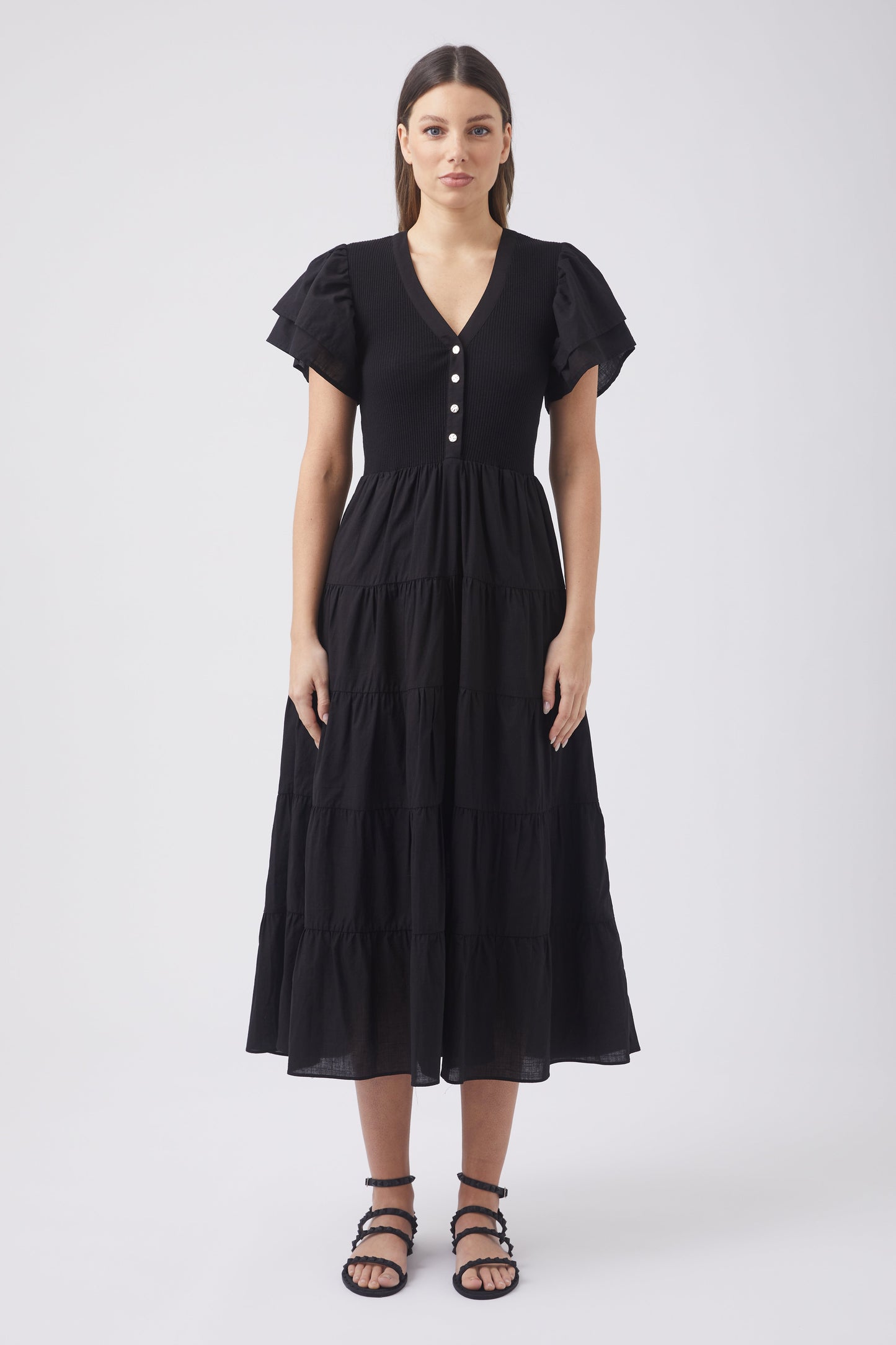 Eva Spliced Midi Dress