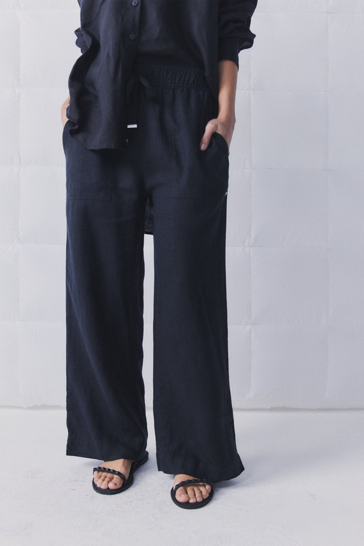 D-Luxe Wide Leg Linen Pant