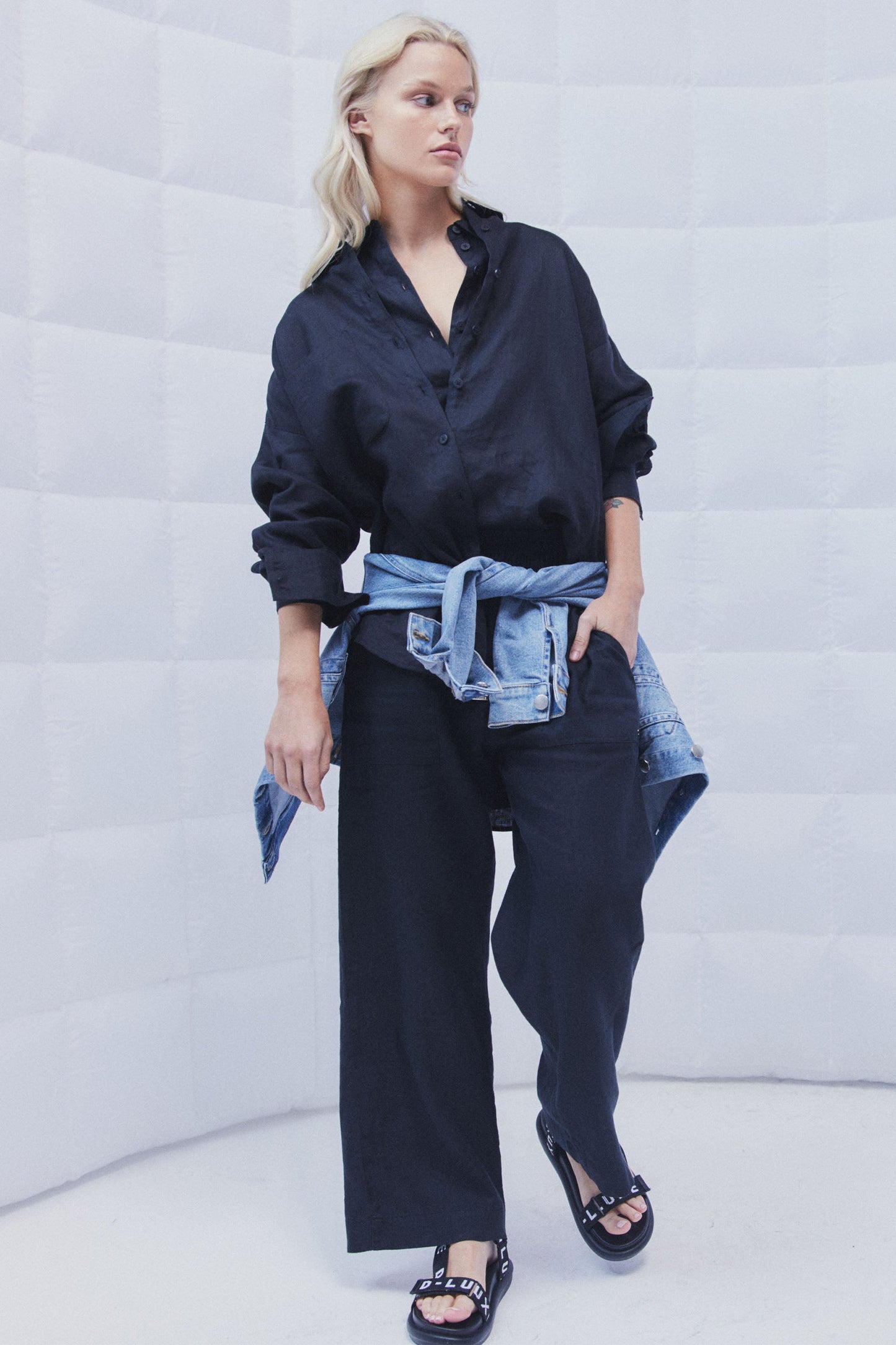 D-Luxe Wide Leg Linen Pant