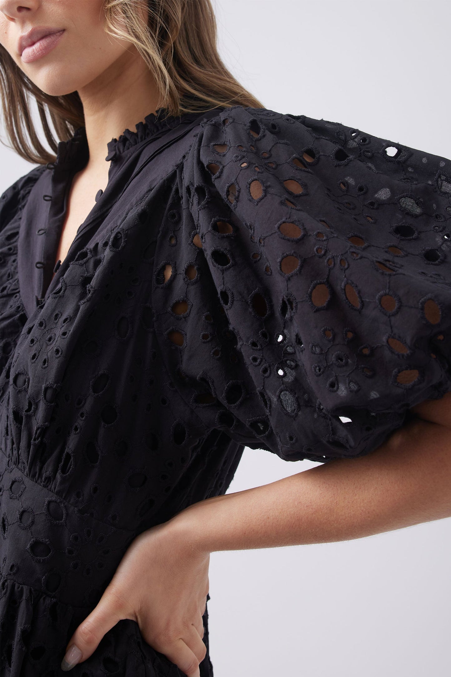 Claudia Broderie Midi Dress