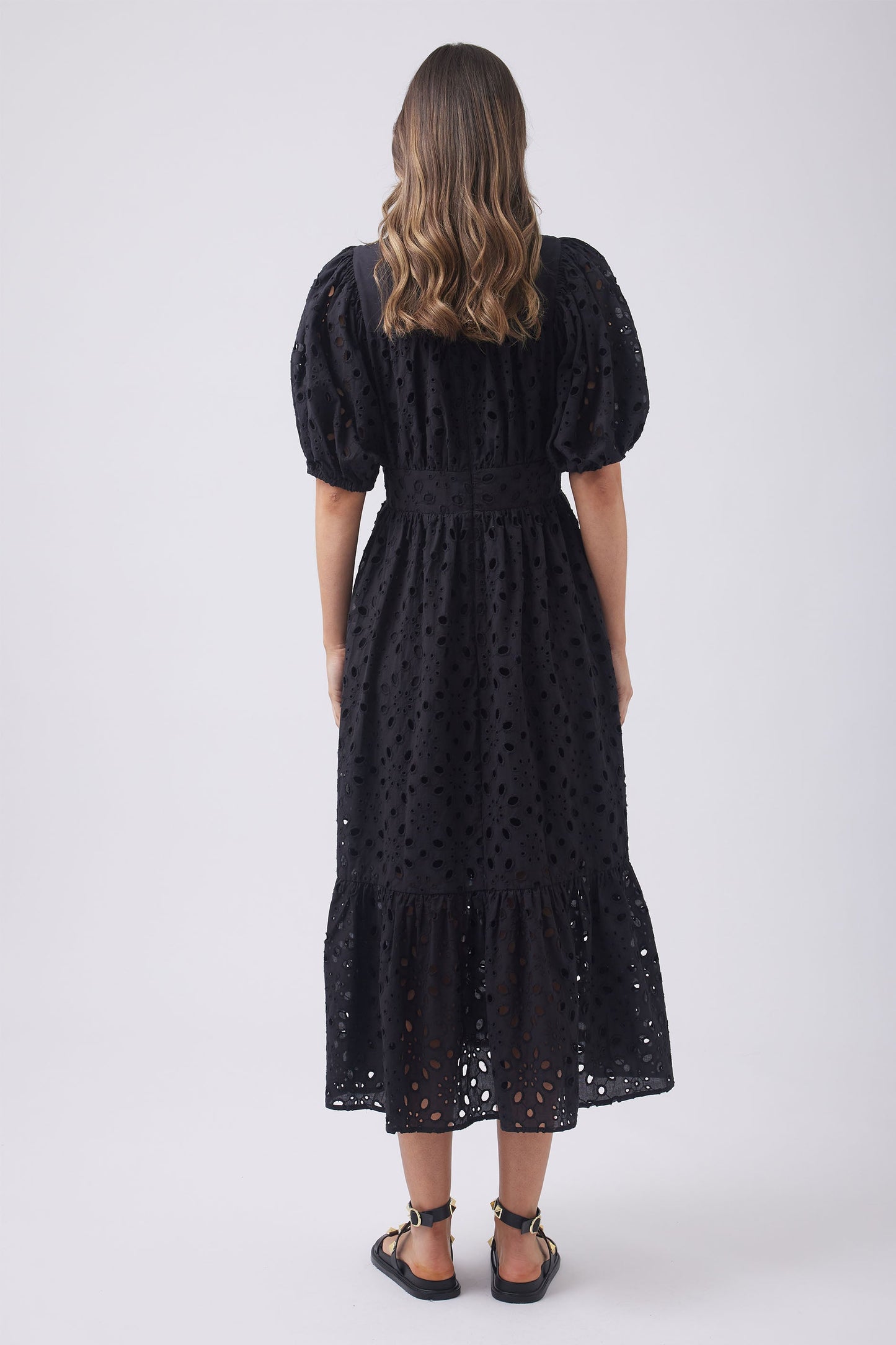 Claudia Broderie Midi Dress