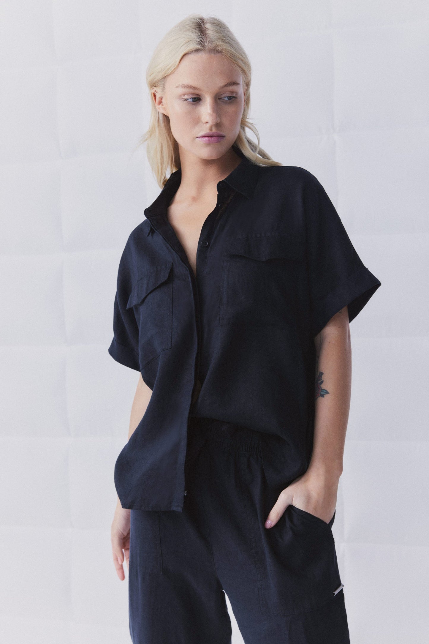 D-Luxe Pocket Linen Shirt