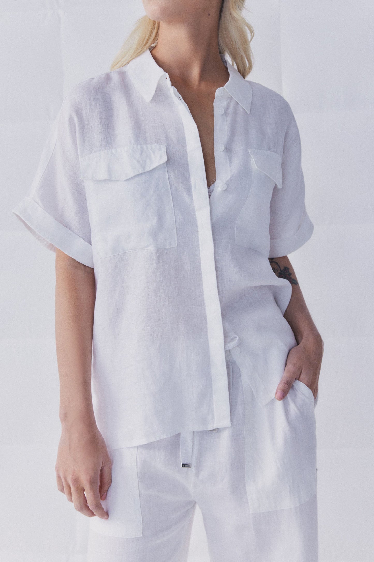 D-Luxe Pocket Linen Shirt