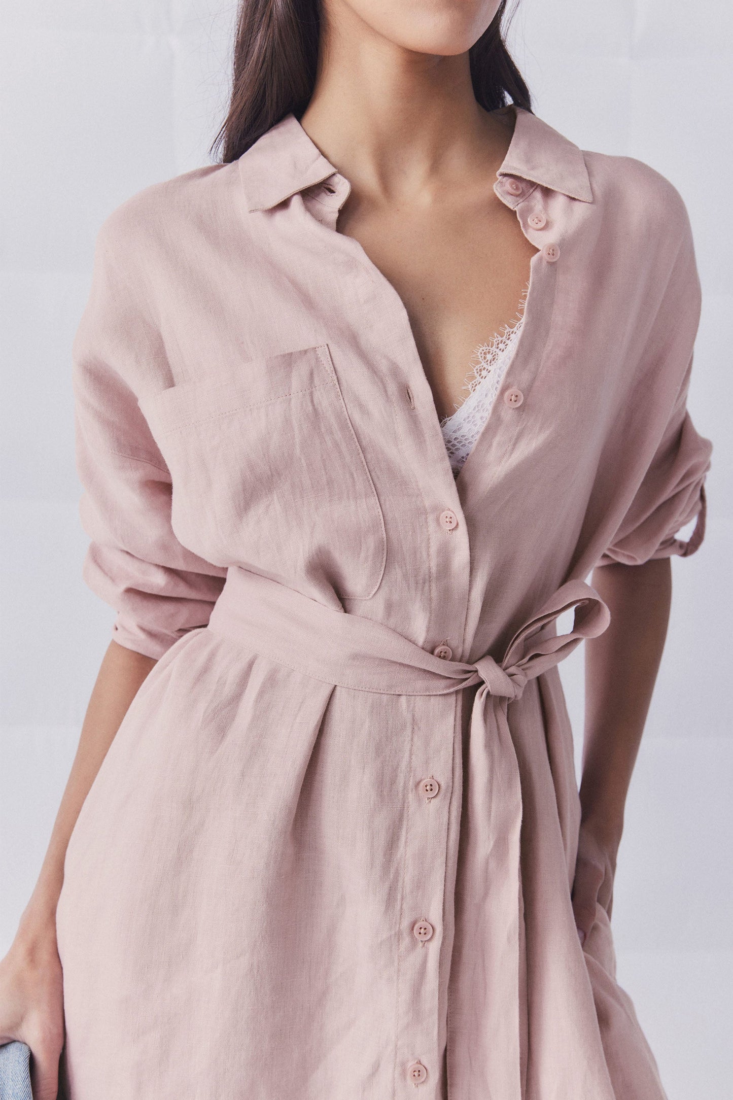 D-Luxe Patch Linen Midi Dress