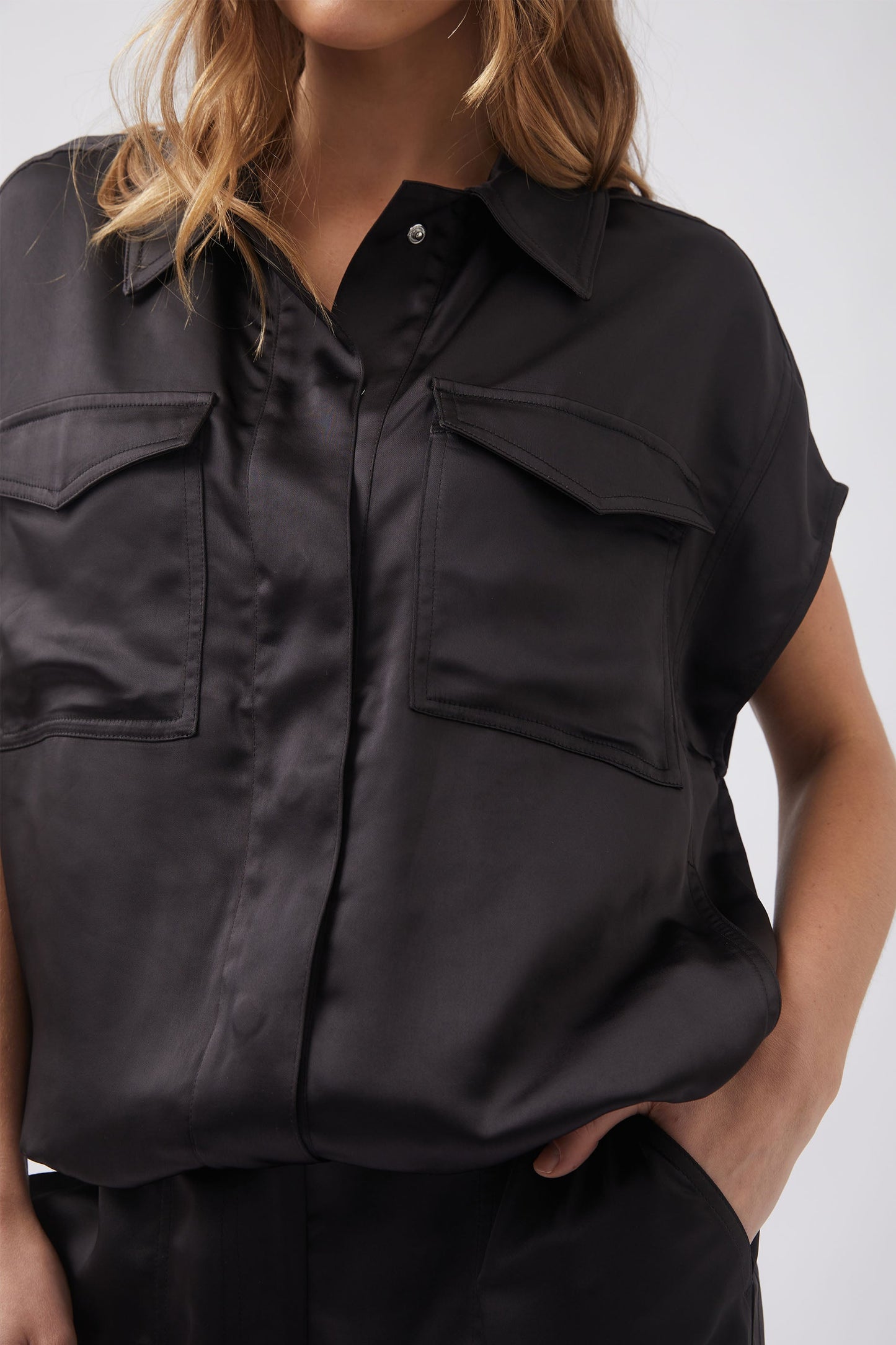 Asha Satin Sleeveless Jacket