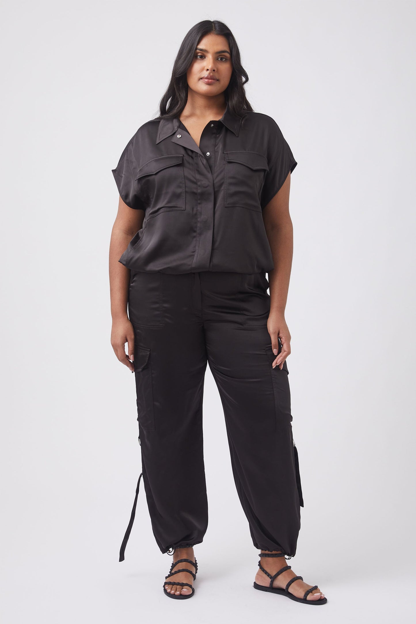 Asha Satin Sleeveless Jacket