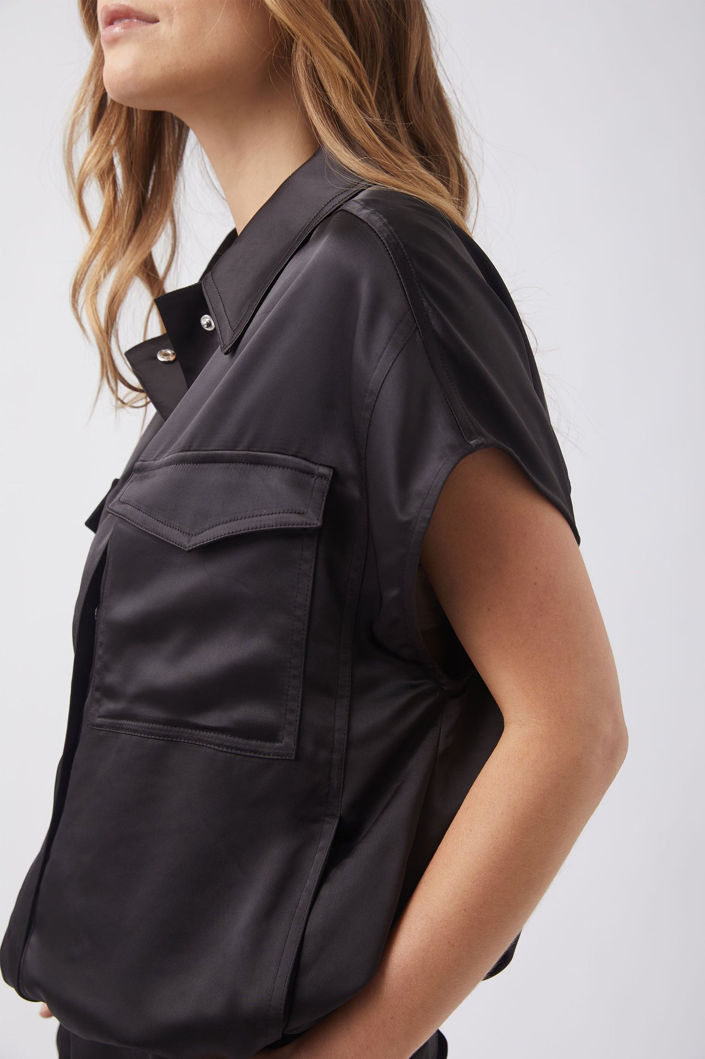 Asha Satin Sleeveless Jacket