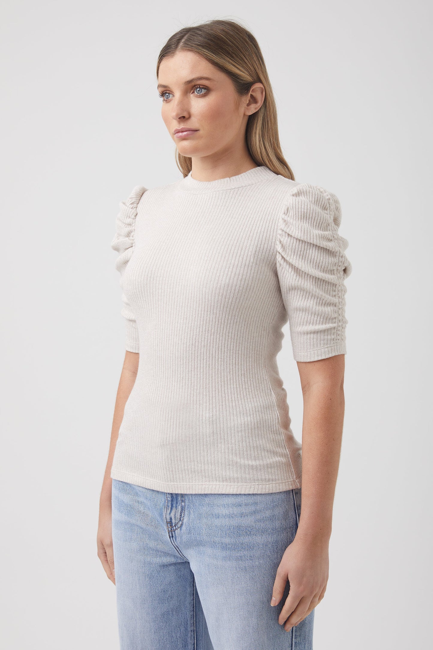 Ruby Metallic Short Sleeve Top